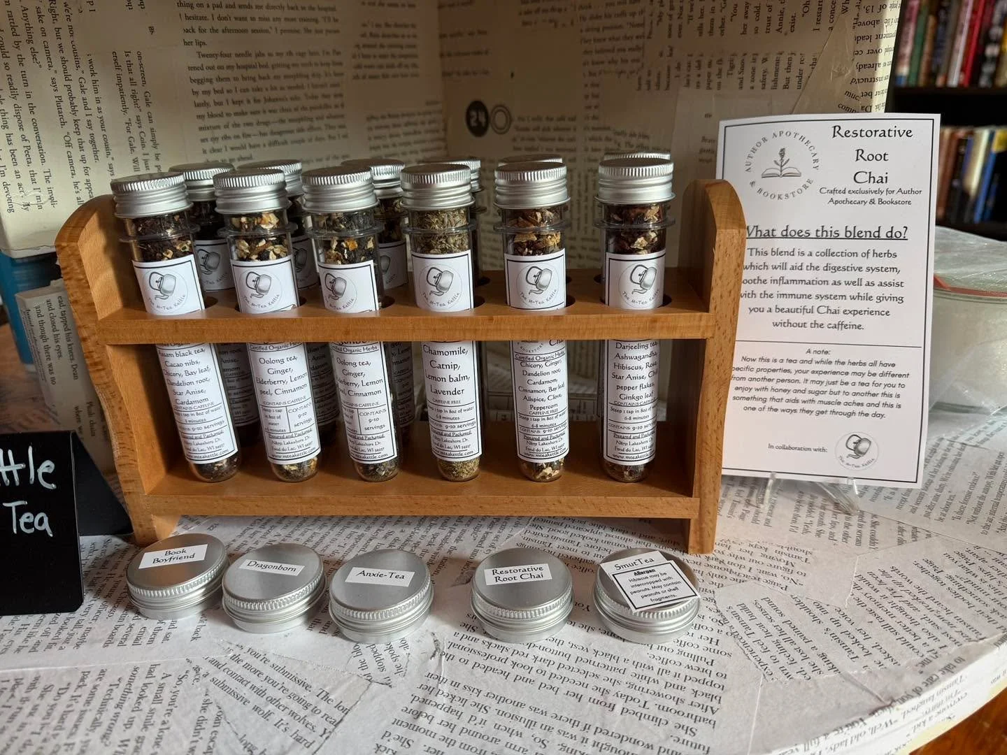 We&rsquo;ve got our tea in another shop!! They also have a special blend just for them! If you haven&rsquo;t checked out authorapothecarybookstore yet, make sure you set up a trip with your bookish buddies! This shop has such a unique and cozy vibe! 