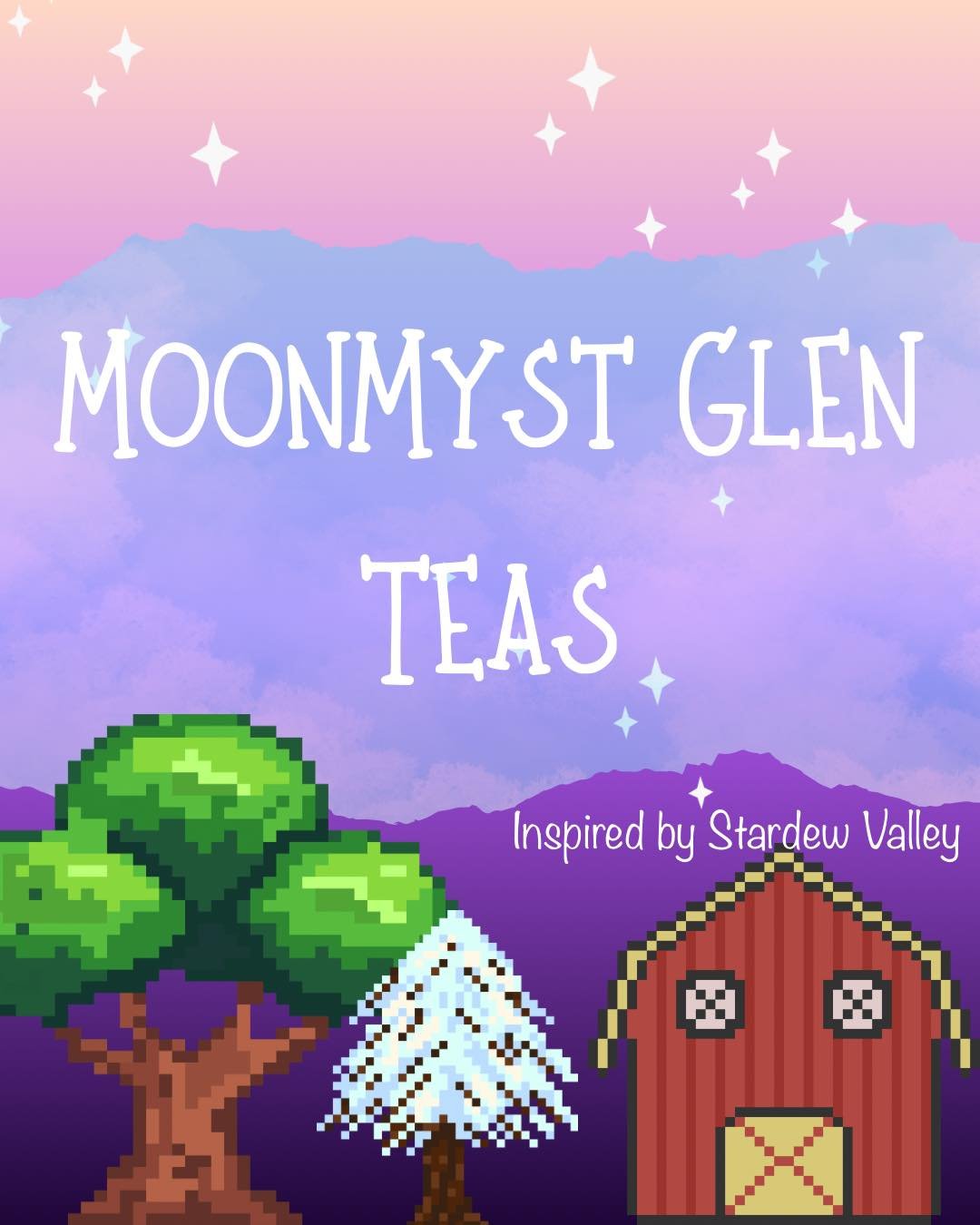 🌙 Moonmyst Glen Teas are here!! 

Now you might be asking, what in the world is Moonmyst Glen?? Well, this is the farm where our lovely alchemist Pix gets all of their herbs from for the Apothecary! 

They will be making their debut at chizucon Satu
