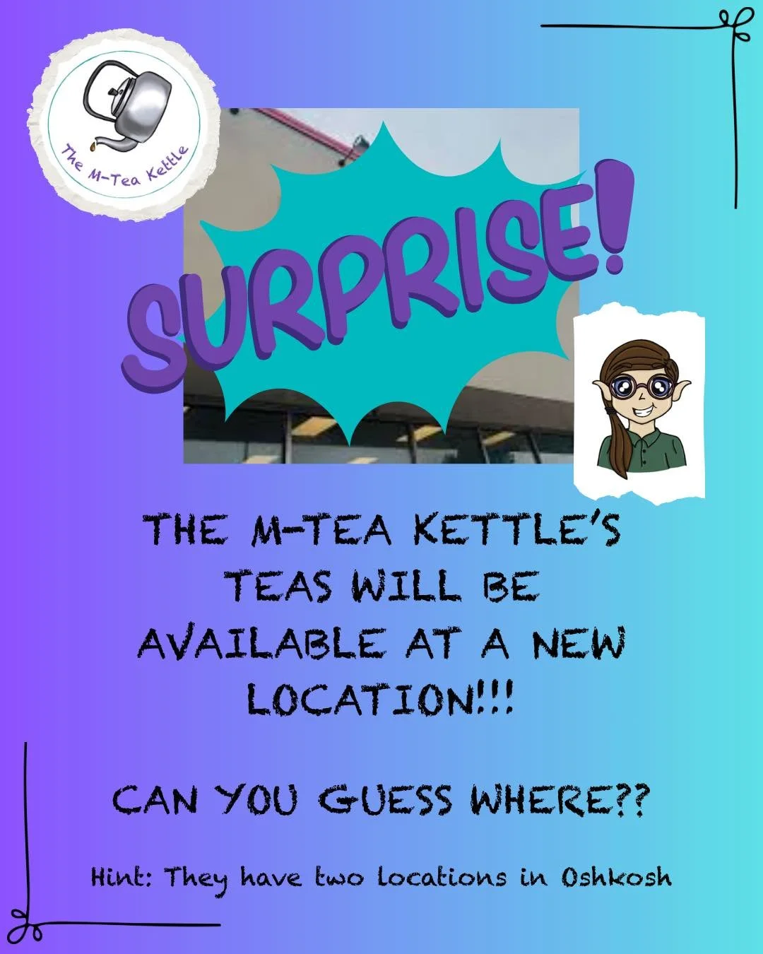 SURPRISE TIME!!! 

Our teas are going to be available at a new location coming very soon!!!

Are you excited? Can you guess where? 

#mteakettle #looseleaftea #looseleafteashop #looseleafteablends #bookishtea #tealovers #teadrinkers