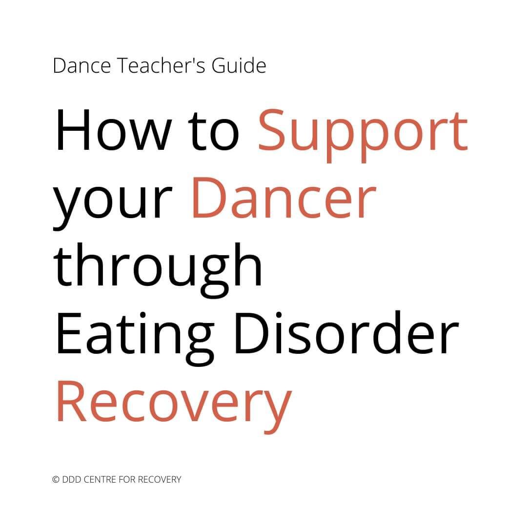 [ID in alt text] At first, seeing a dancer go through an eating disorder may be really scary for you as their teacher. But you as the dance teacher have so much to offer in supporting their recovery. This guide is for teachers like you who want to he