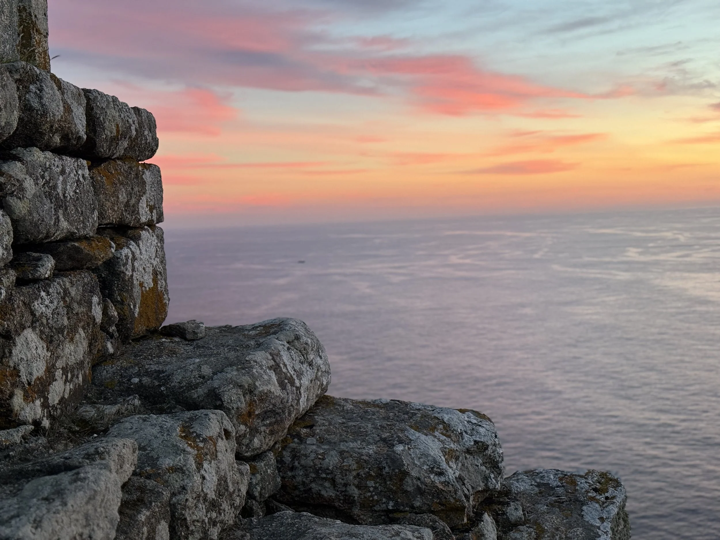 coastal sunset on the rocks