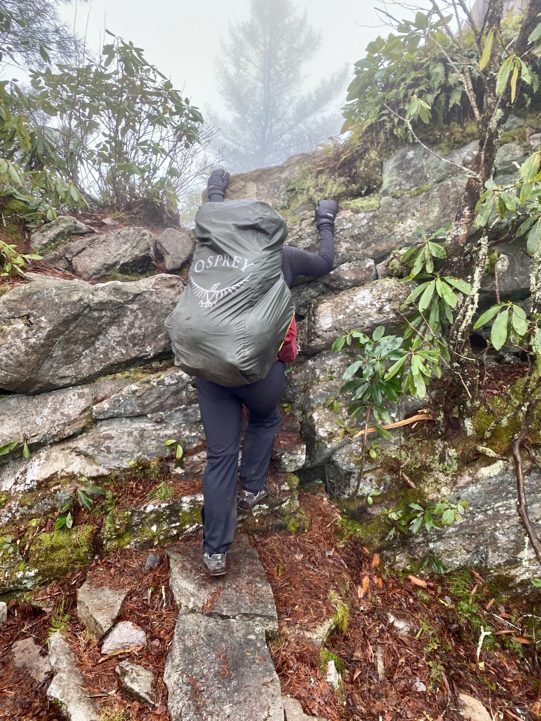 The gray cover over my pack is a raincover. Coupled with a compactor trash bag lining the inside of my pack, it keeps my things dry. Especially my down jacket and sleeping bag. If those get wet on cold nights, that’s a very dangerous situation. The …