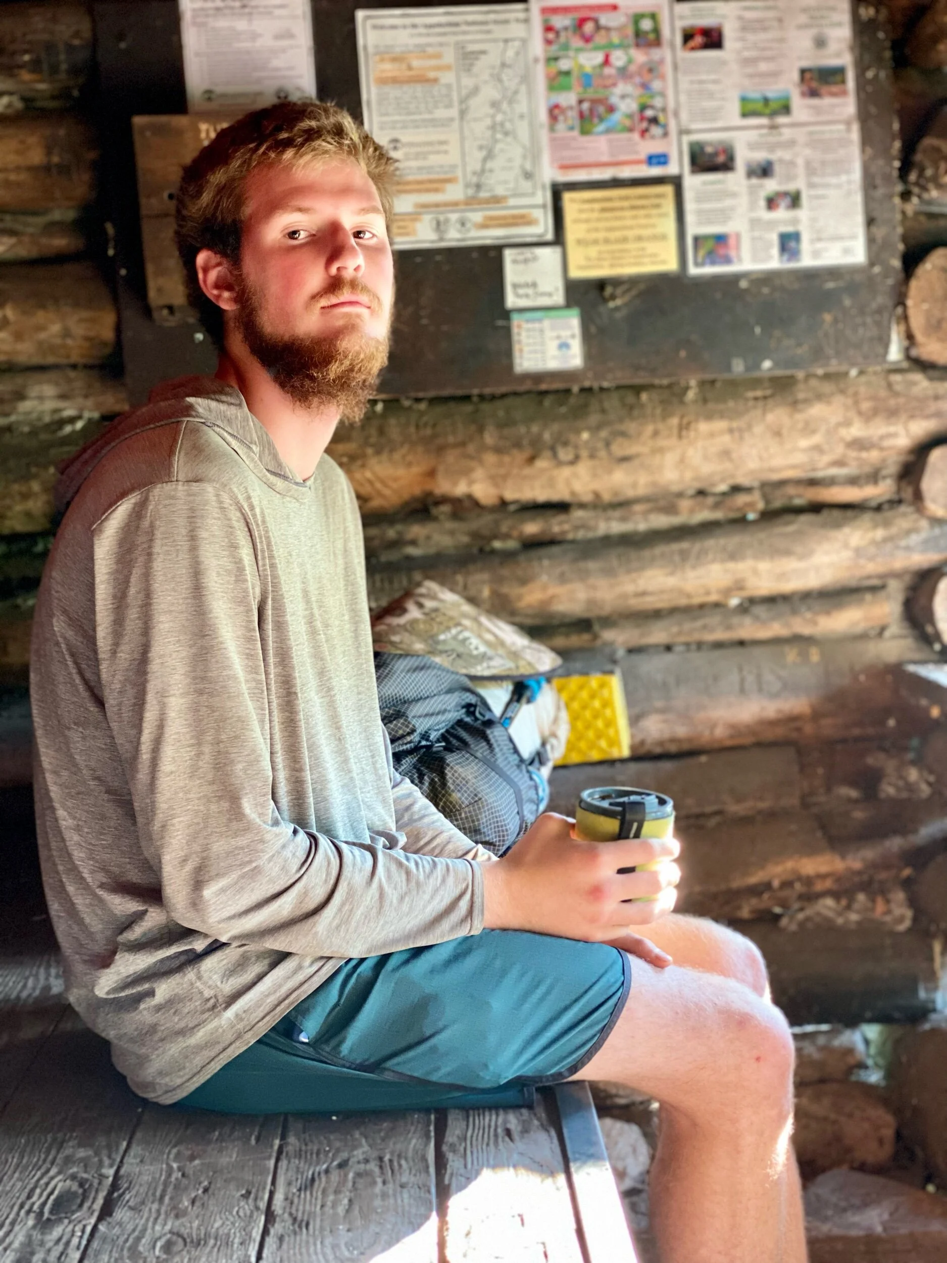 7/23, Meet Speedgoat. He was night hiking past the shelter as I was trying to get some shuteye. When I saw his headlamp, I asked, “Are you a murderer?”. He retorted, “Are you?!”. Fair. We sat and talked in the pitch darkness from about 2-4am of our pasts, struggles, and what brought us to trail. Ended up describing what we imagined the other to look like based upon our verbiage, a connection that was metaphoric to the trail itself. The trail sees no physicality. No gender, age, nor income. He pegged me for a 26 year old. Black hair, blue eyes. 5’4”, medium build. Covered in tattoos and without nail polish. Interesting how my words led him to this very incorrect image.