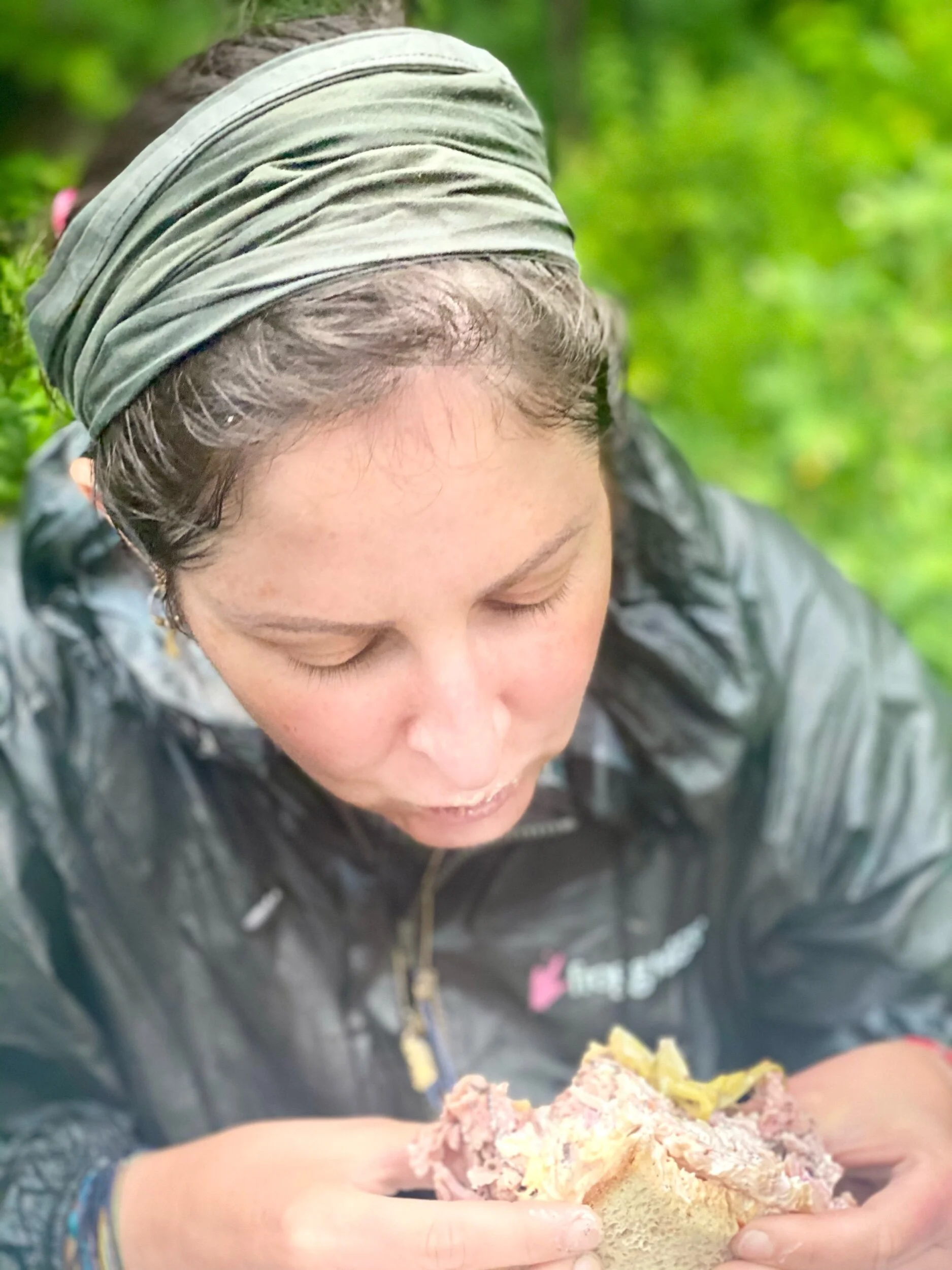 7/29, Reuben to-go packed out from the Sandwich Lobby for dinner at High Point State Park.