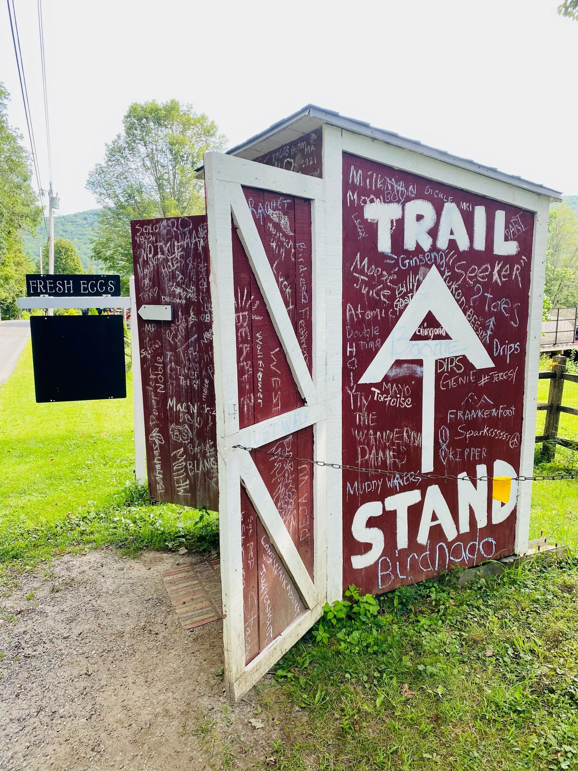 8/16, An honor system shed stocked with ice cold drinks and sought after snacks along Jerusalem Road.
