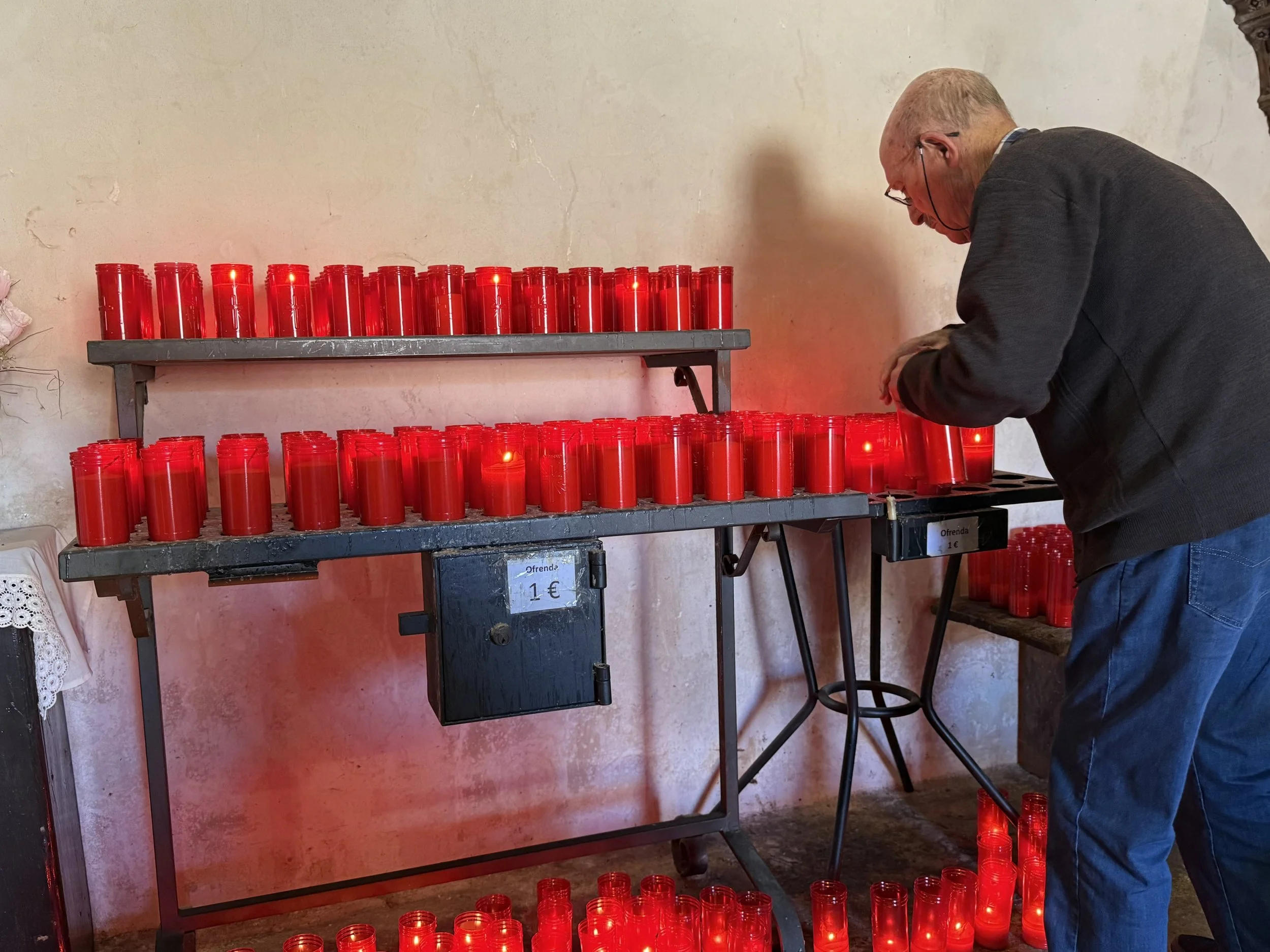 Lighting candles in Spain