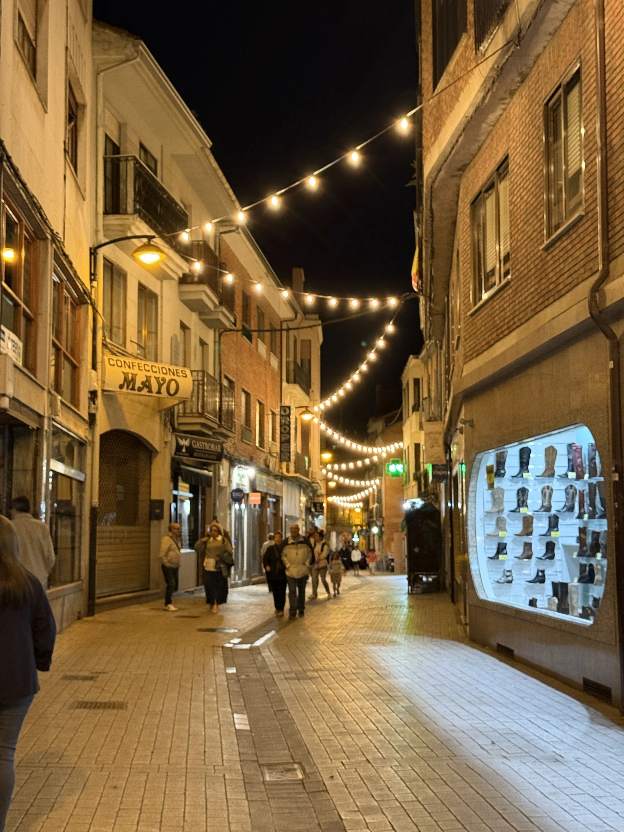 Spanish street at night