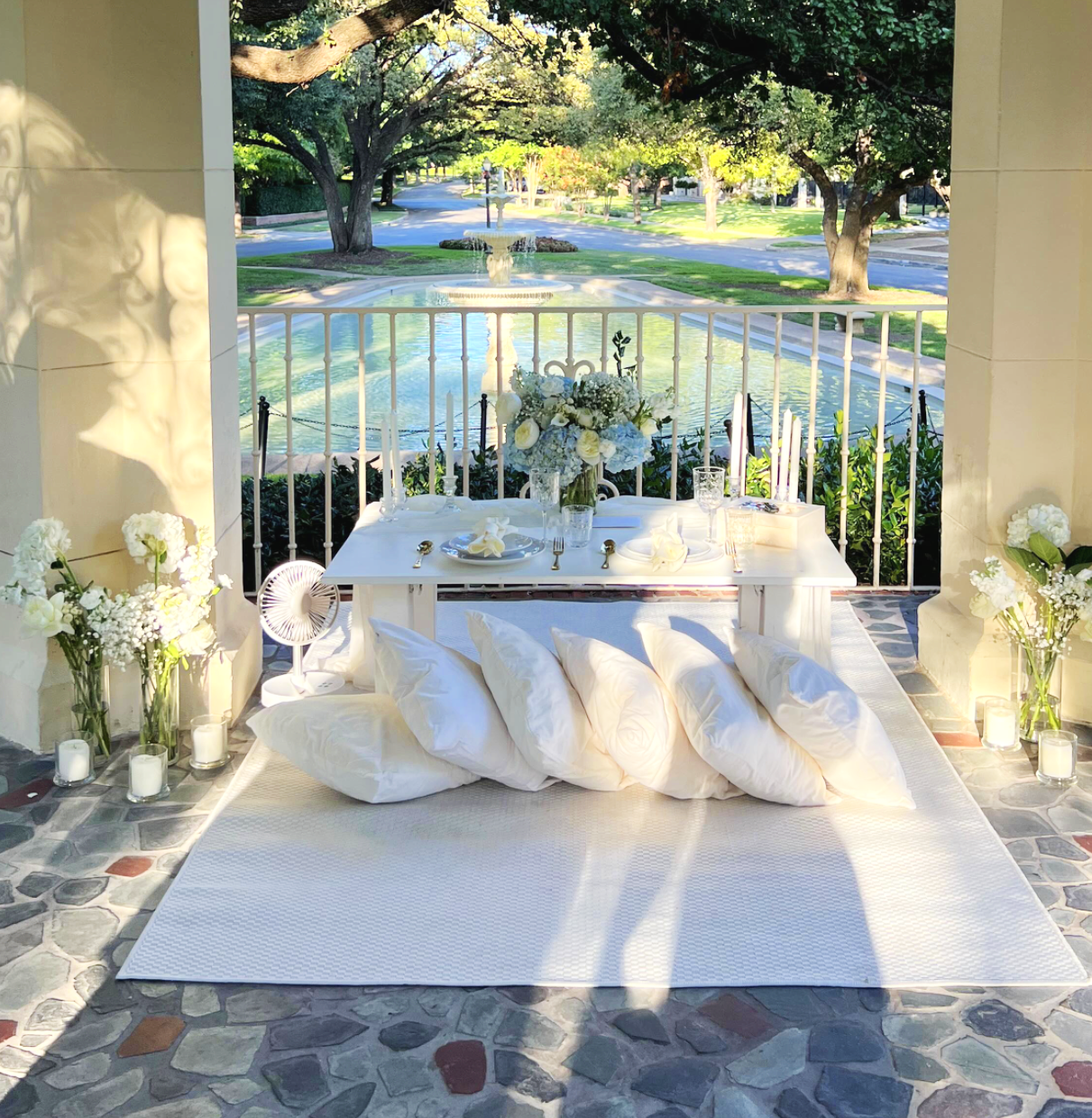 A beautiful proposal picnic in Dallas, TX styled by Wanderlust Picnics