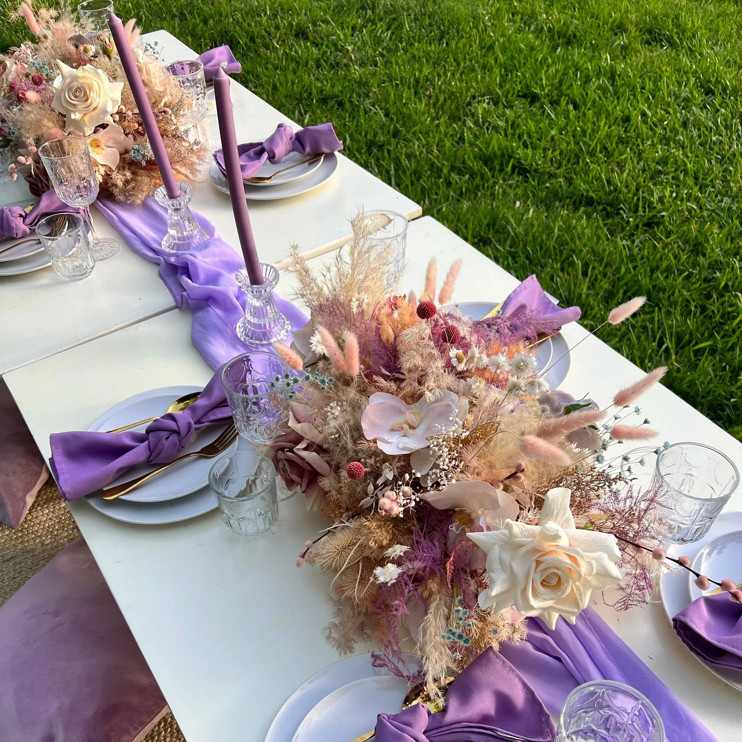 Purple boho picnic in Dallas, TX styled by Wanderlust Picnics