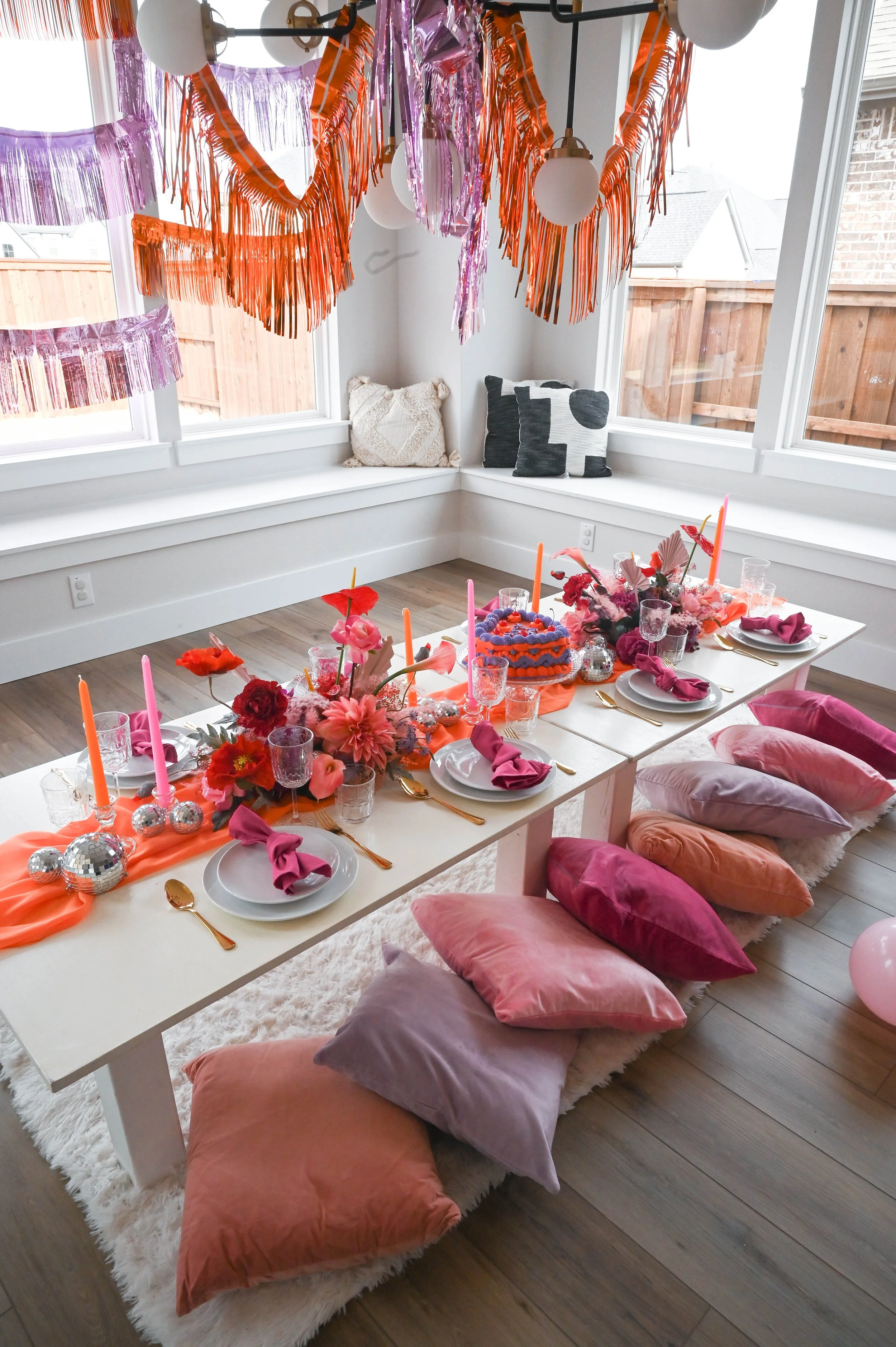 Colorful pop-up picnic styled by Wanderlust Picnics in DFW