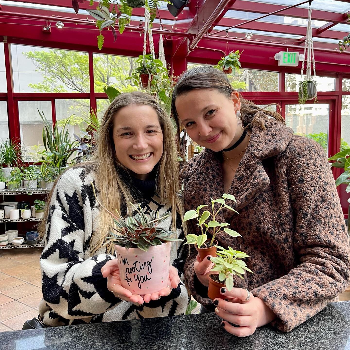 Elliana and Tess were delighted to find a sweet gift for a coworker&rsquo;s birthday! No better way to celebrate any special occasion than a plant that keeps giving as it grows! Come visit soon as we only have 2 days left of our 20% Earth Month Sale 