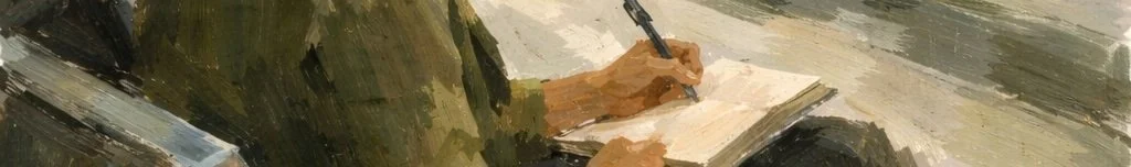 A fiction writing coach uses insights from an authors notebooks to help them brainstorm.