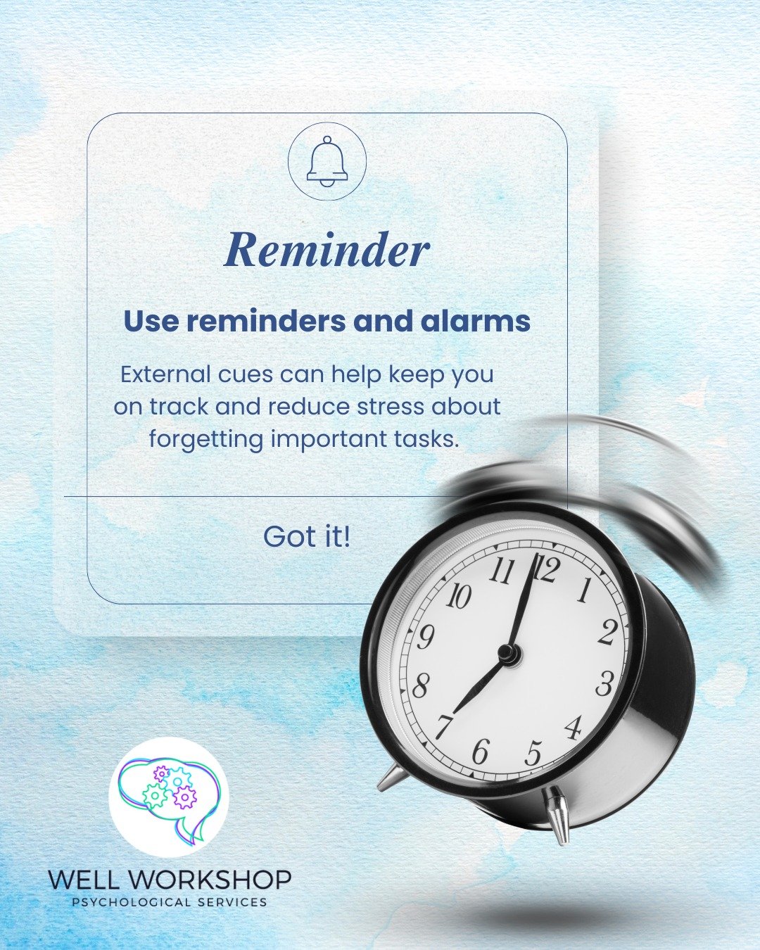 ADHD brains thrive with structure! 💡 

Using reminders and alarms can help break through forgetfulness and improve focus. Set alarms for tasks, meetings, or even self-care breaks&mdash;because your well-being matters too! Don&rsquo;t let distraction