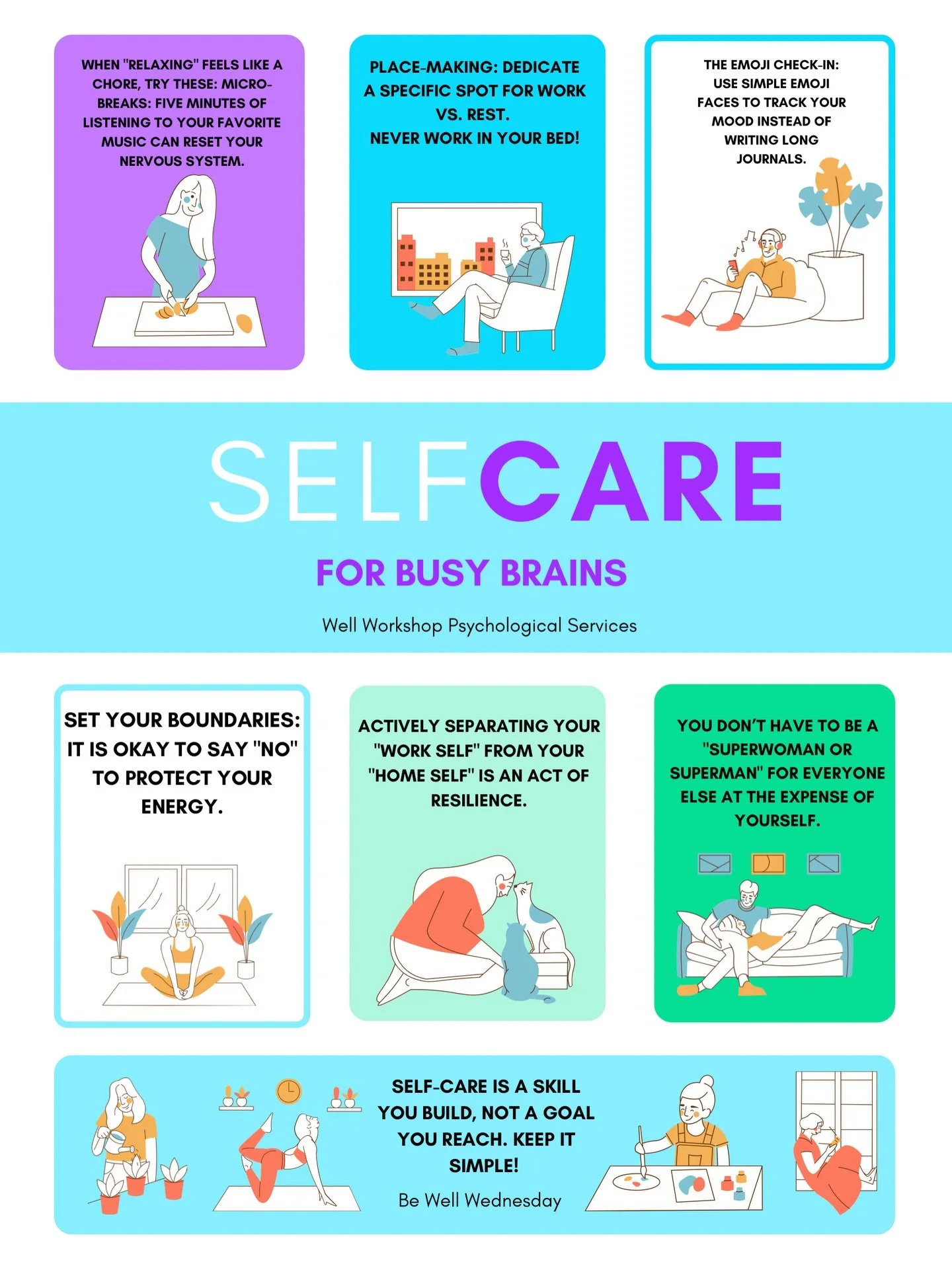 Mid-week slump? 😴 We see you!

Self-care shouldn&rsquo;t feel like another thing on your to-do list. Use these low-friction hacks to find your balance today. 

#BeWellWednesday #ADHDFriendly #SelfCareHacks #BoundarySetting #WellWorkshop