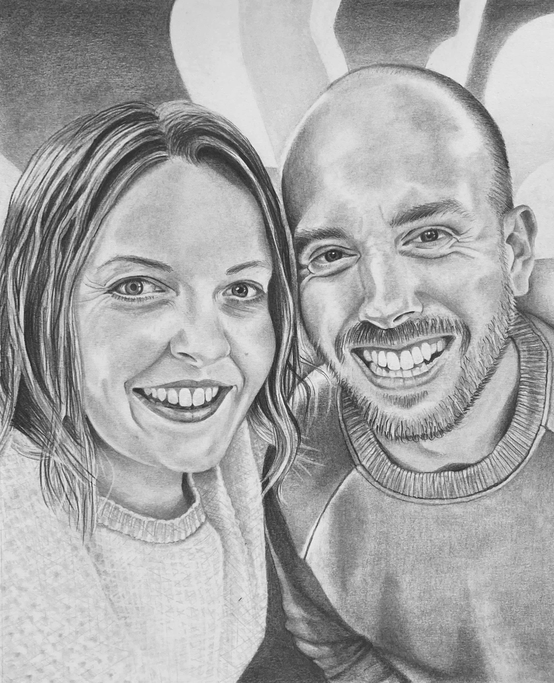 The Happy Couple, 2024 Graphite on paper.