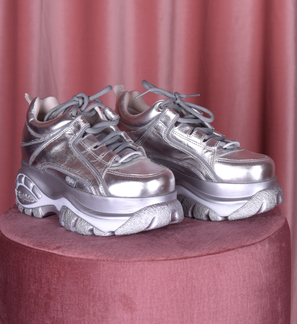 Buffalo London Metallic Platform Sneakers - Silver
