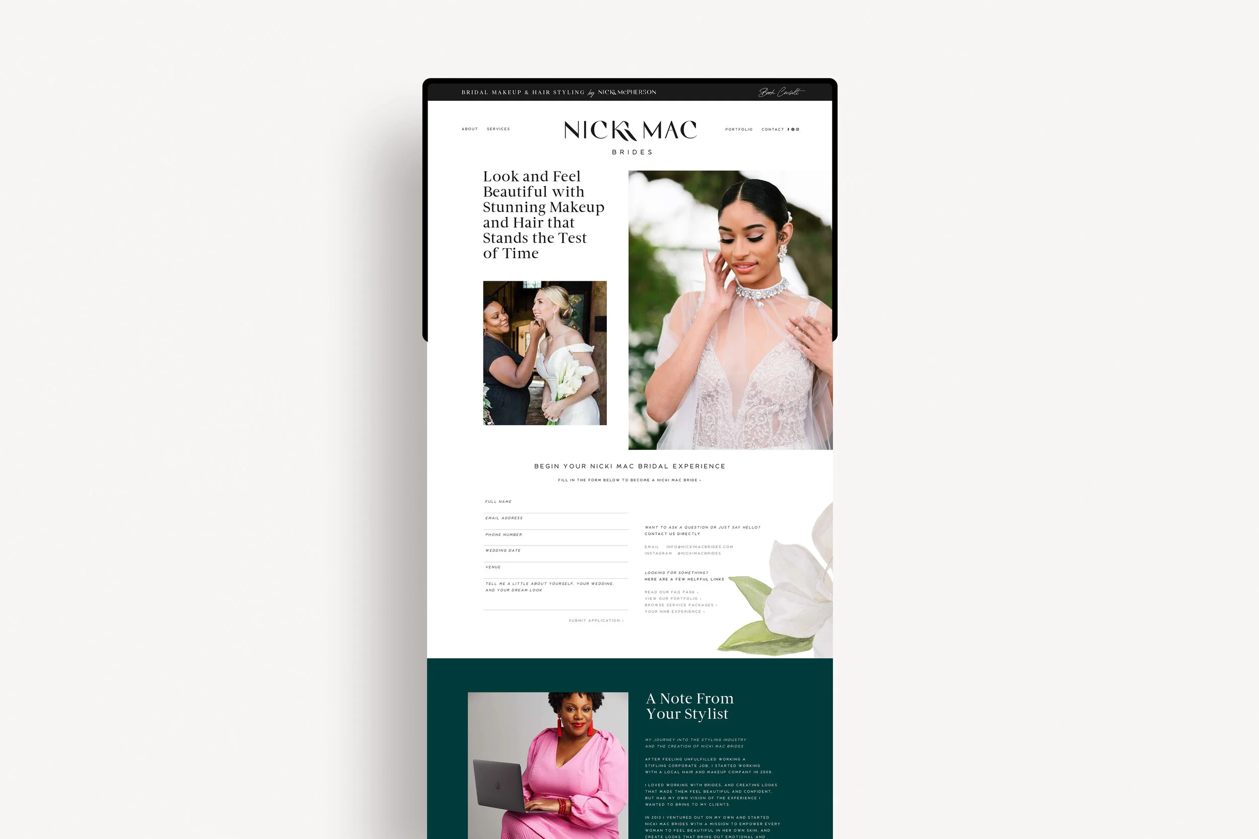 Website design for wedding industry entrepreneurs