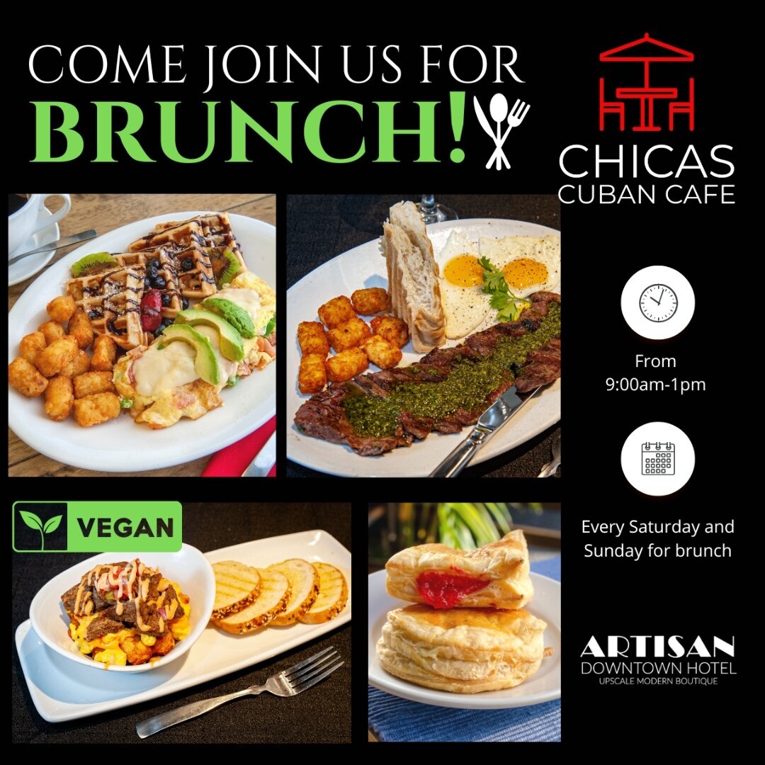 🏍️ WELCOME BIKERS! Happy Saturday! Get ready to have a blast this weekend with friends at Chicas Cuban Cafe, inside the Historic Artisan Downtown Boutique Hotel! Celebrate your brunch in DeLand, Florida - where Main Street will be alive and full of 
