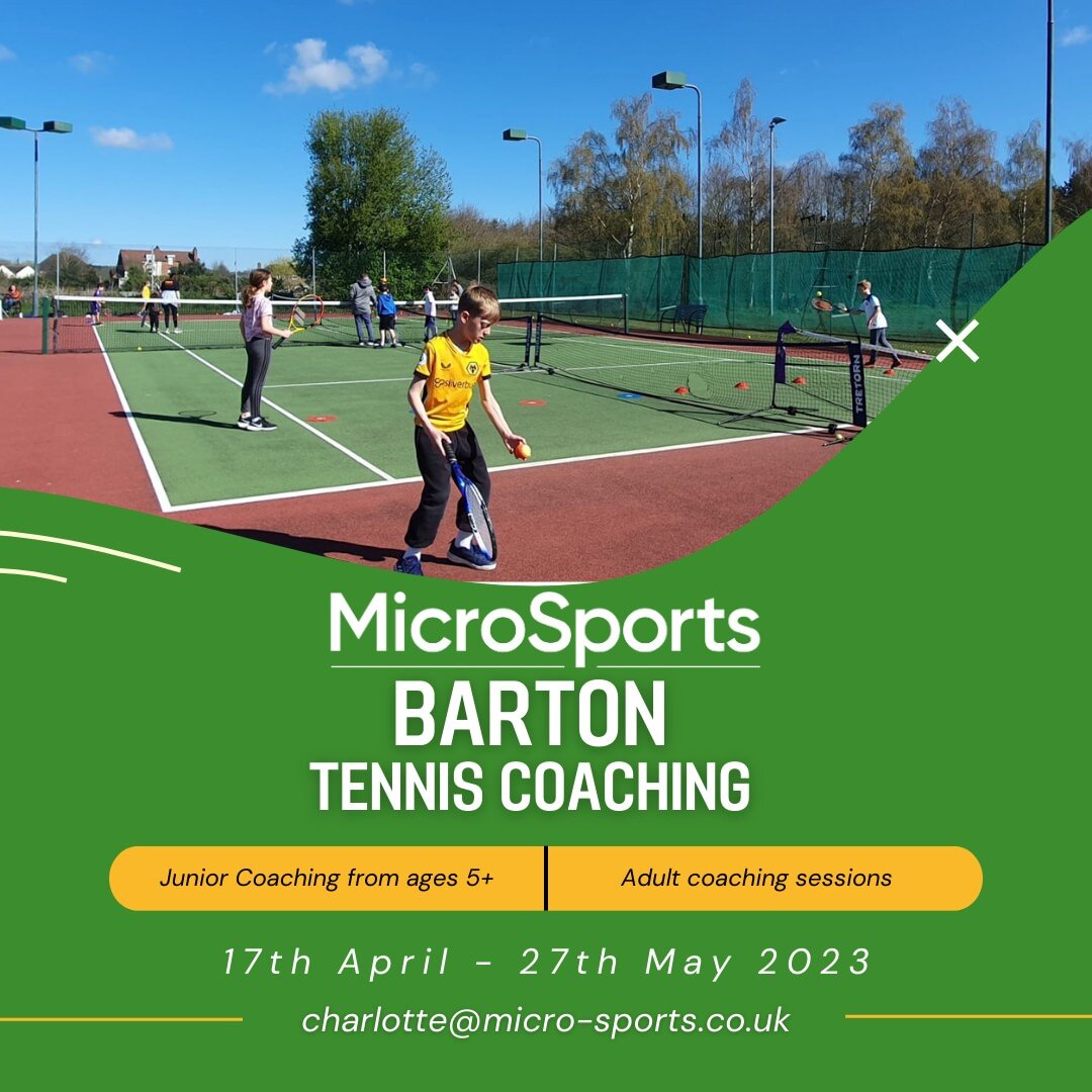 Barton tennis is underway with coaching starting from 5 years up to adult coaching. 

If you are looking to improve your game or just have some fun our Barton Sessions are perfect for you 🎾

If you would like any more information about our Barton se