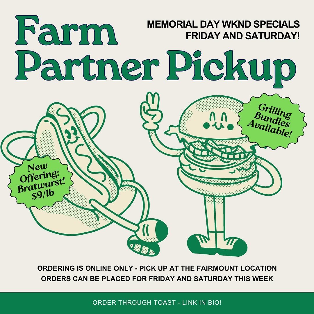 This weekend, order farm fresh meat and eggs to round out your Memorial Day offerings! Our friends @millerlivestock have helped us put together a number of special offerings for you, including bratwurst and a number of special grilling bundles! Order