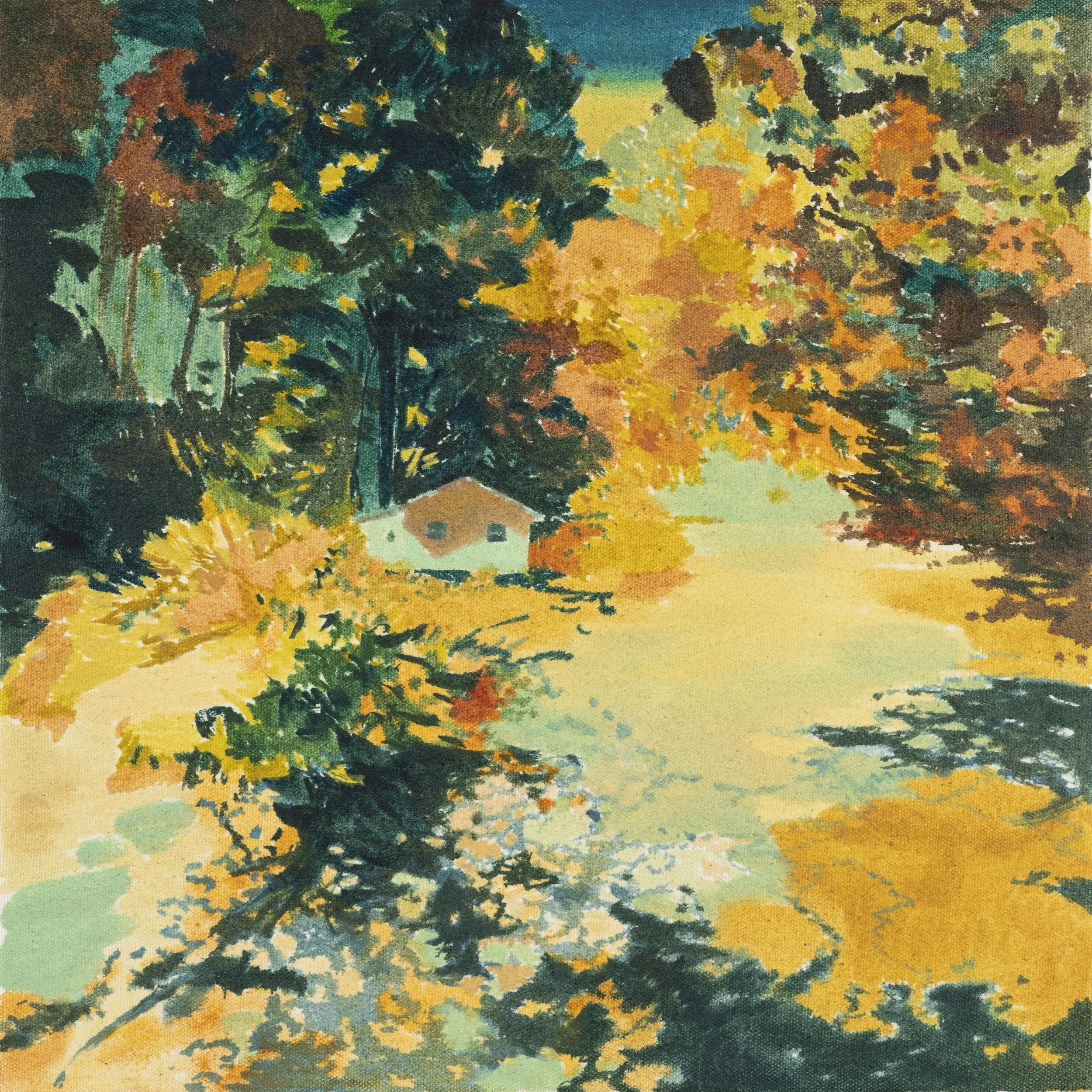 Charlotte Brisland, 'Pale blue ochre', 2025. Oil on canvas, 30 x 30 cm. £700