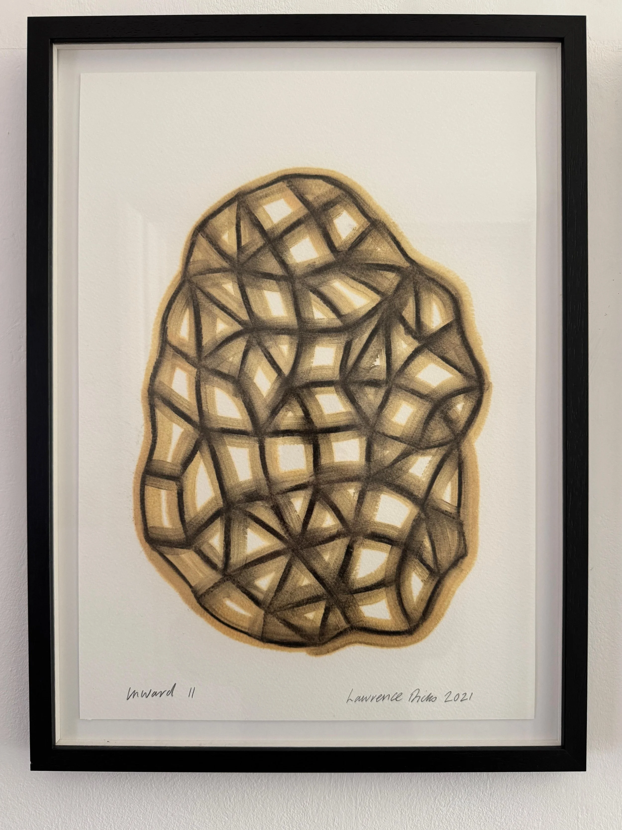 'Inward, 1-VI, 2024. Oil and charcoal on paper, 48.2 × 35.8 × 2.5 cm framed. £340 each