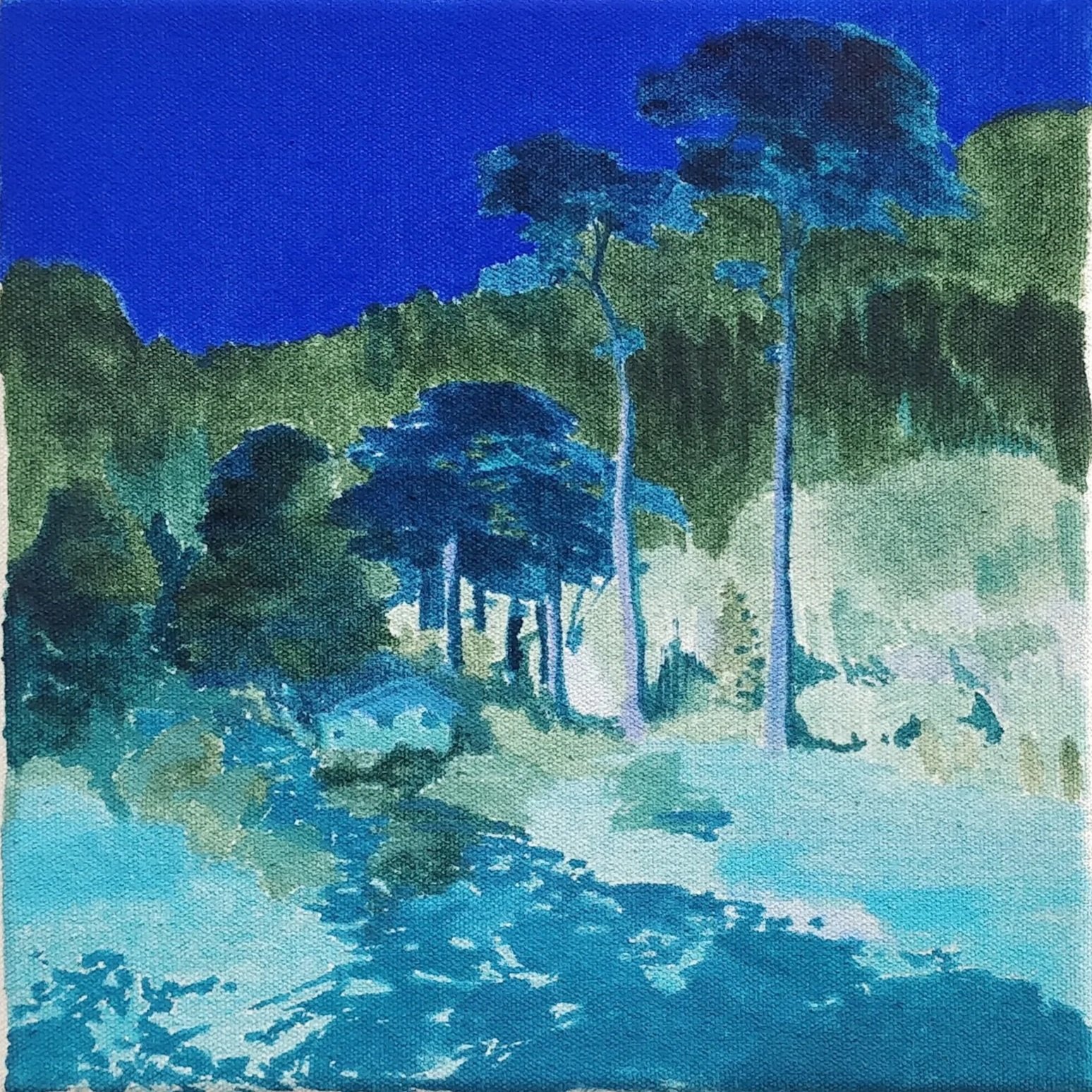 Charlotte Brisland, 'Silver lilac', 2025. Oil on canvas, 20.7 × 20.5 cm. £500