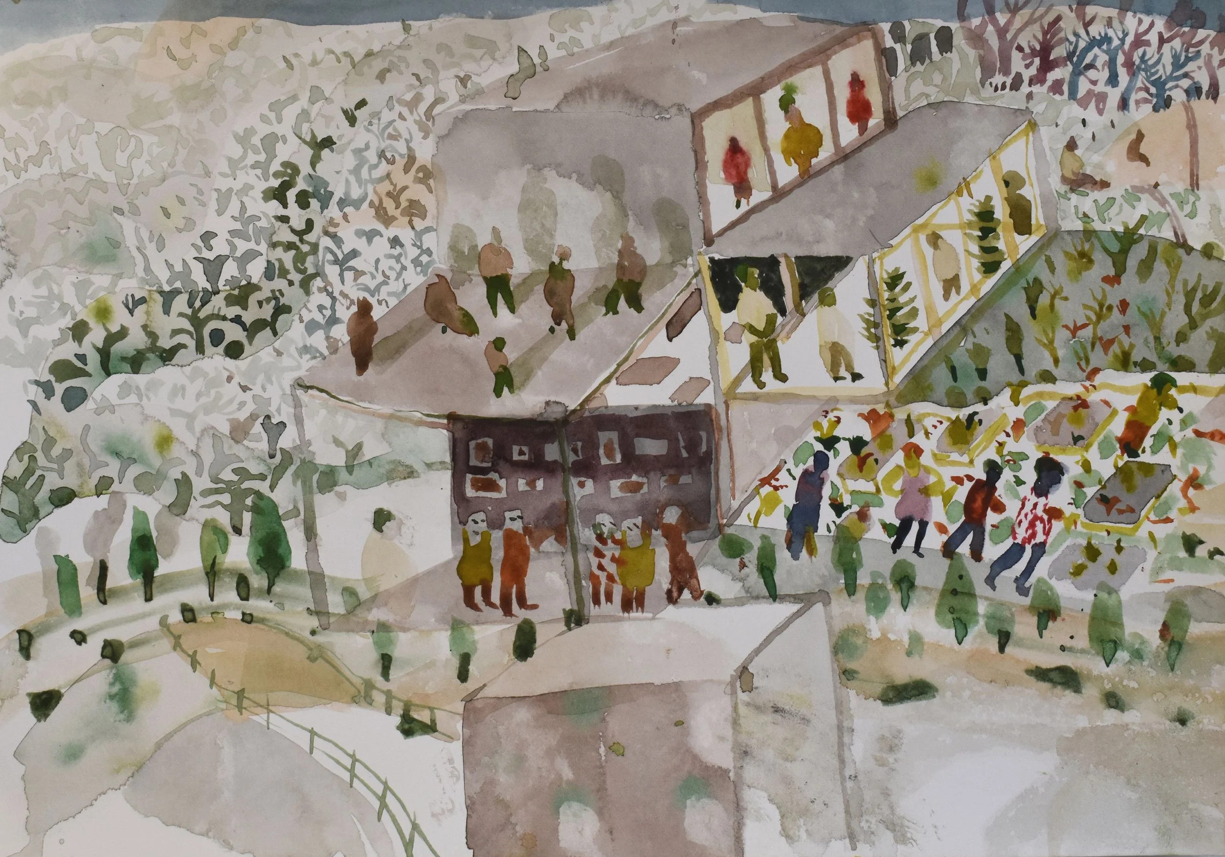 'Forest House', 2025. Watercolour, 21 x 30 cm, framed 29 x 37.8 x 3 cm. £460