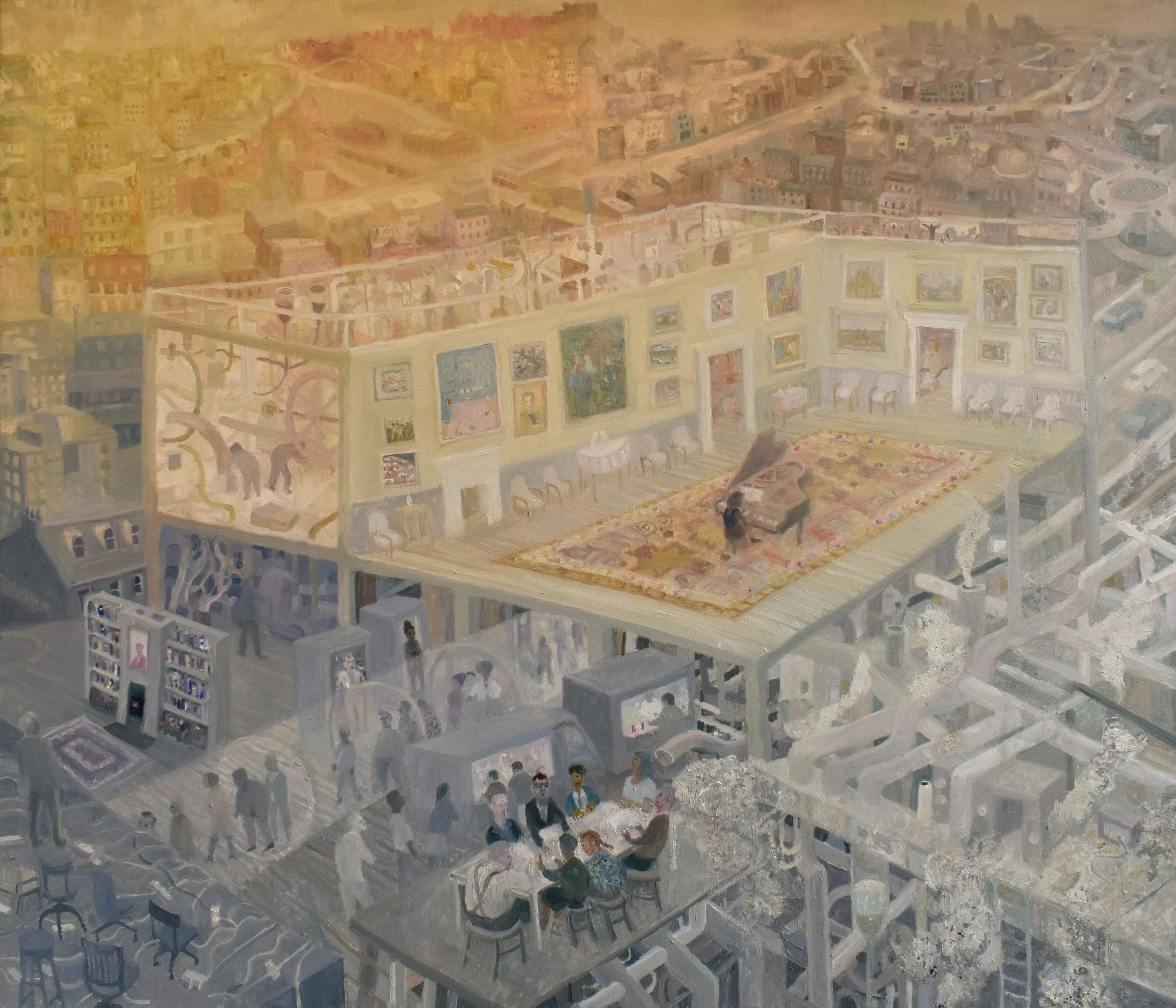 'The Pianist', 2024. Oil on canvas, 120 x 140 x 3 cm. £7,800