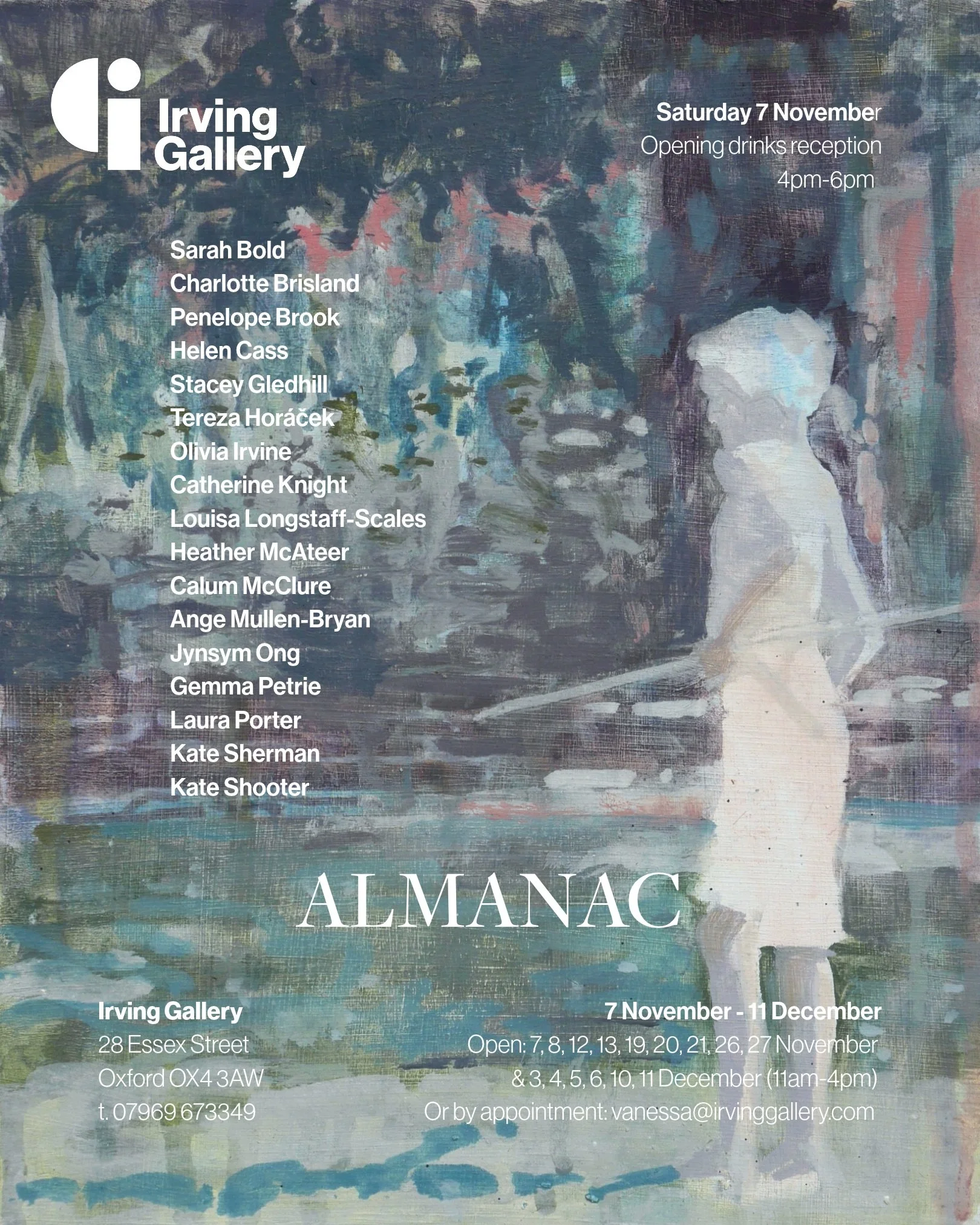Save the date!

ALMANAC

Opens Saturday 7 November
4pm-6pm
All welcome

I'm delighted to be preparing for our next and final exhibition of 2026, featuring:

Sarah Bold | Charlotte Brisland | Penelope Brook | Helen Cass | Stacey Gledhill | Tereza Hor&