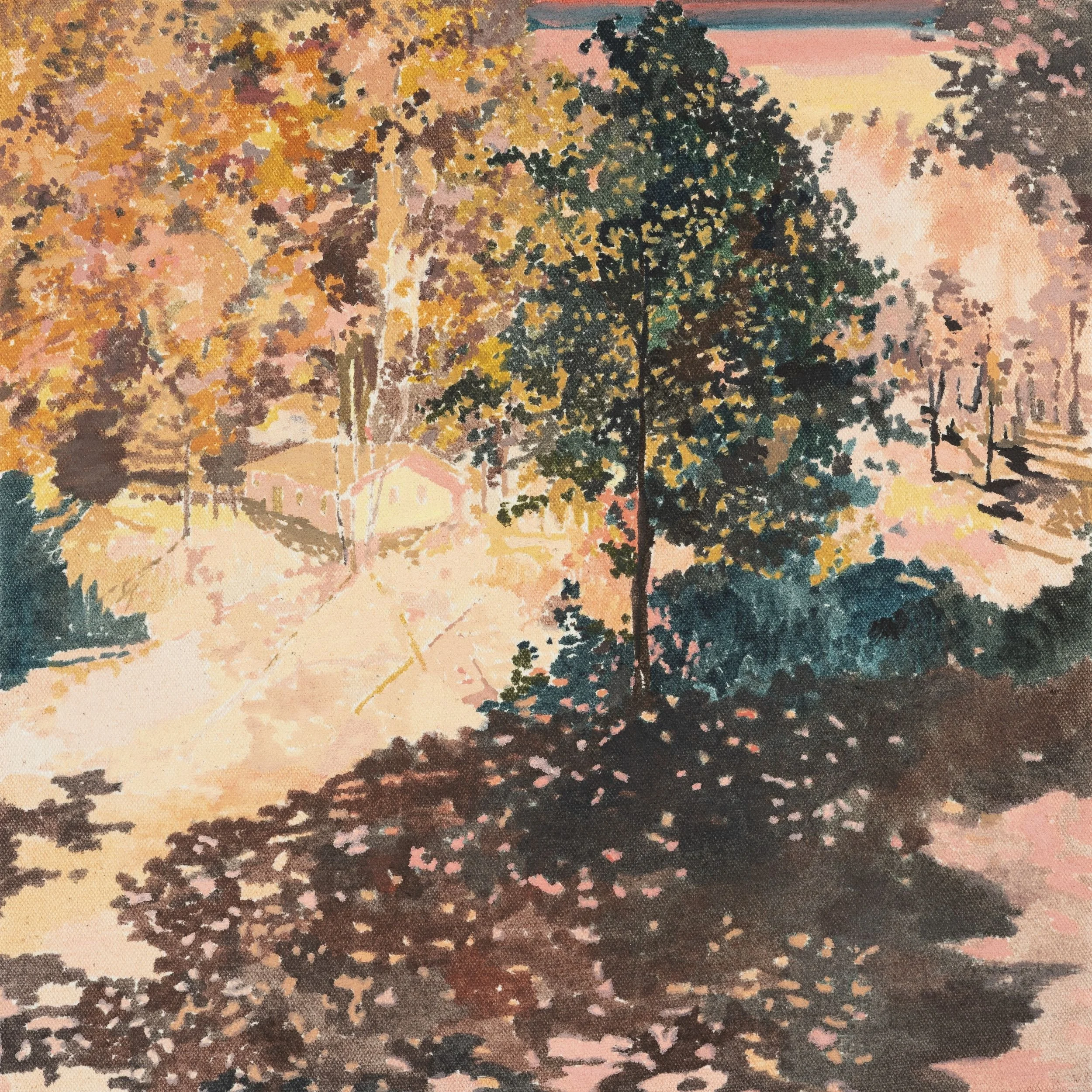 Charlotte Brisland, 'Bleached rose', 2025. Oil on canvas, 30 x 30 cm. £700