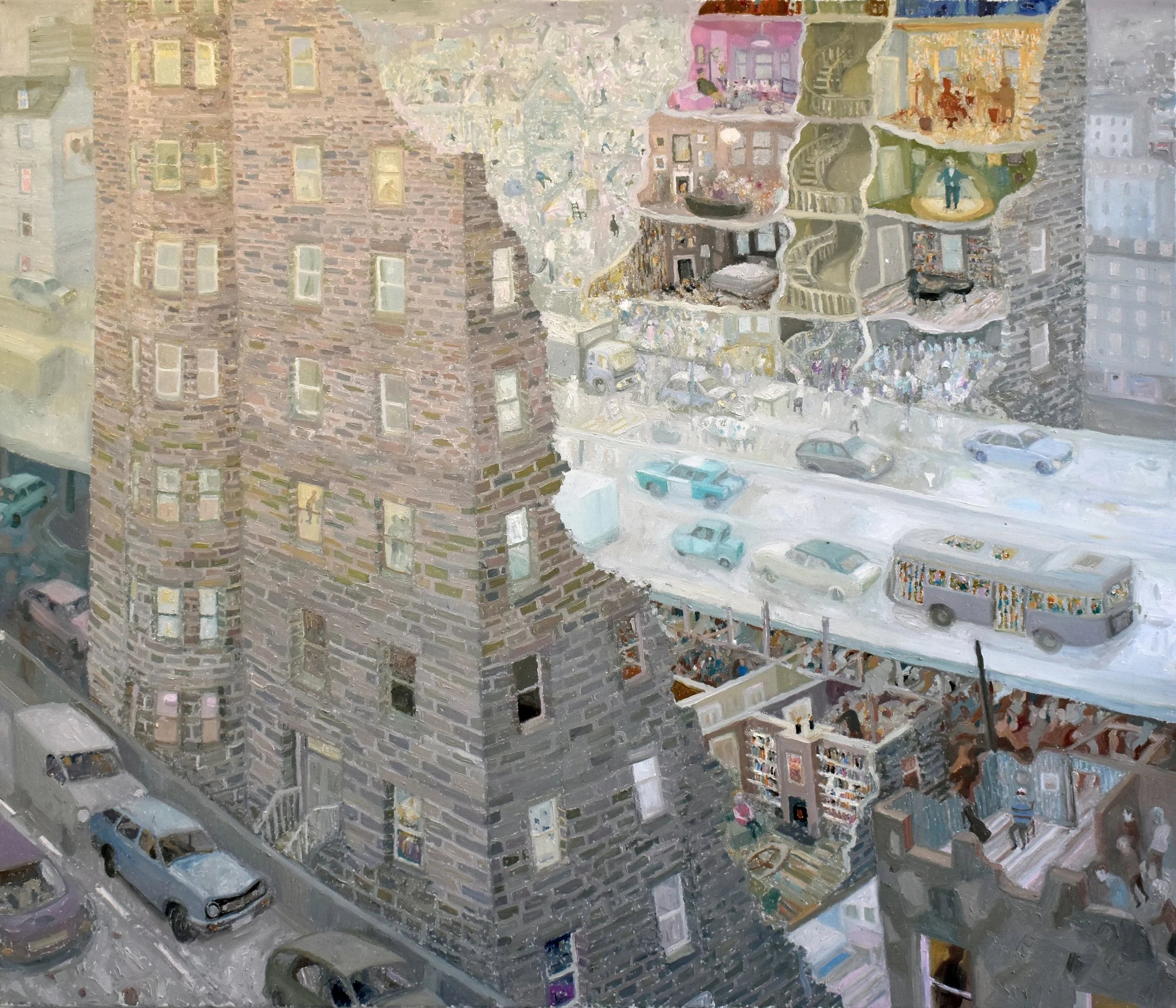 'Through Road', 2024. Oil on canvas, 120 x 140 x 3 cm. £7,800