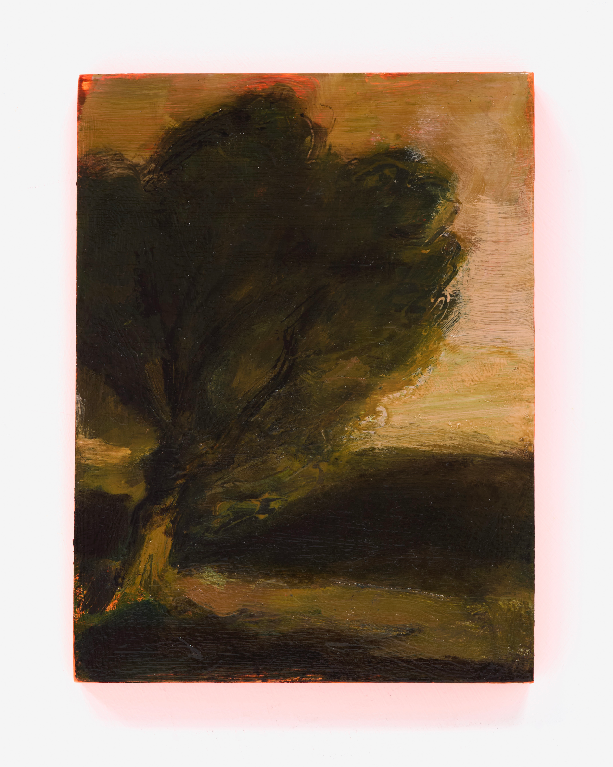 Tereza Horáček, ‘Pink Sky, Golden Tree’, 2026. Oil on panel, 20.3 x 15.2 cm. £450 (10)