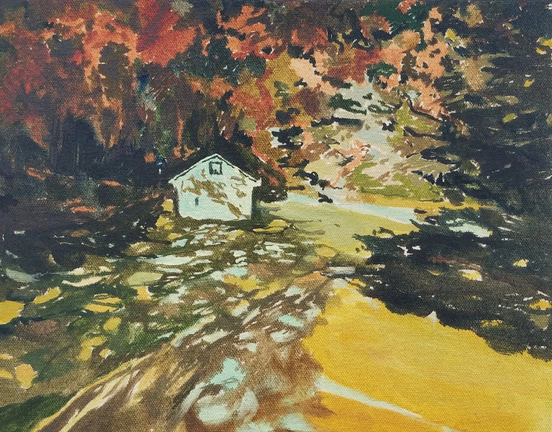 Charlotte Brisland, 'Pale blue light', 2025. Oil on canvas, 25 × 20 cm. £500