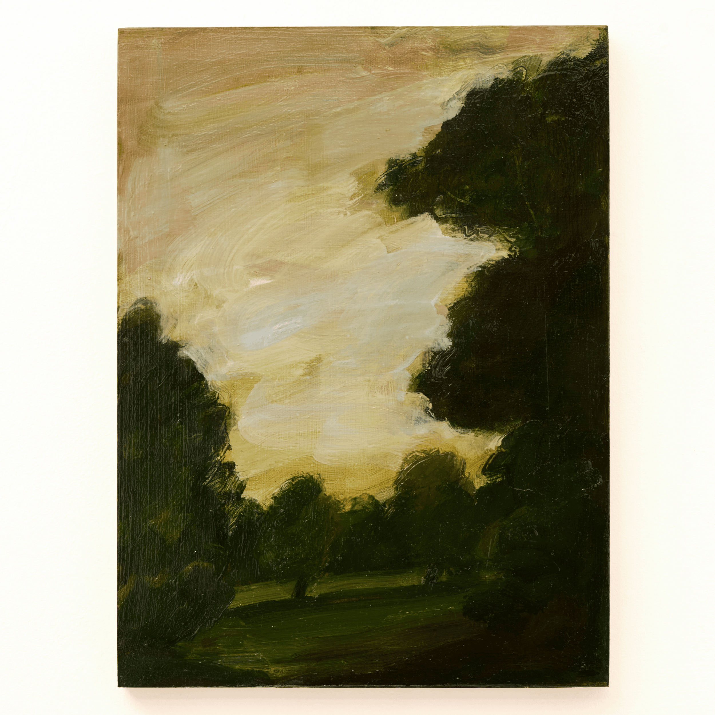 8. Tereza Horáček, ‘English Park in Waning Light’, 2026. Oil on panel, 30.4 x 22.8 cm. £750 