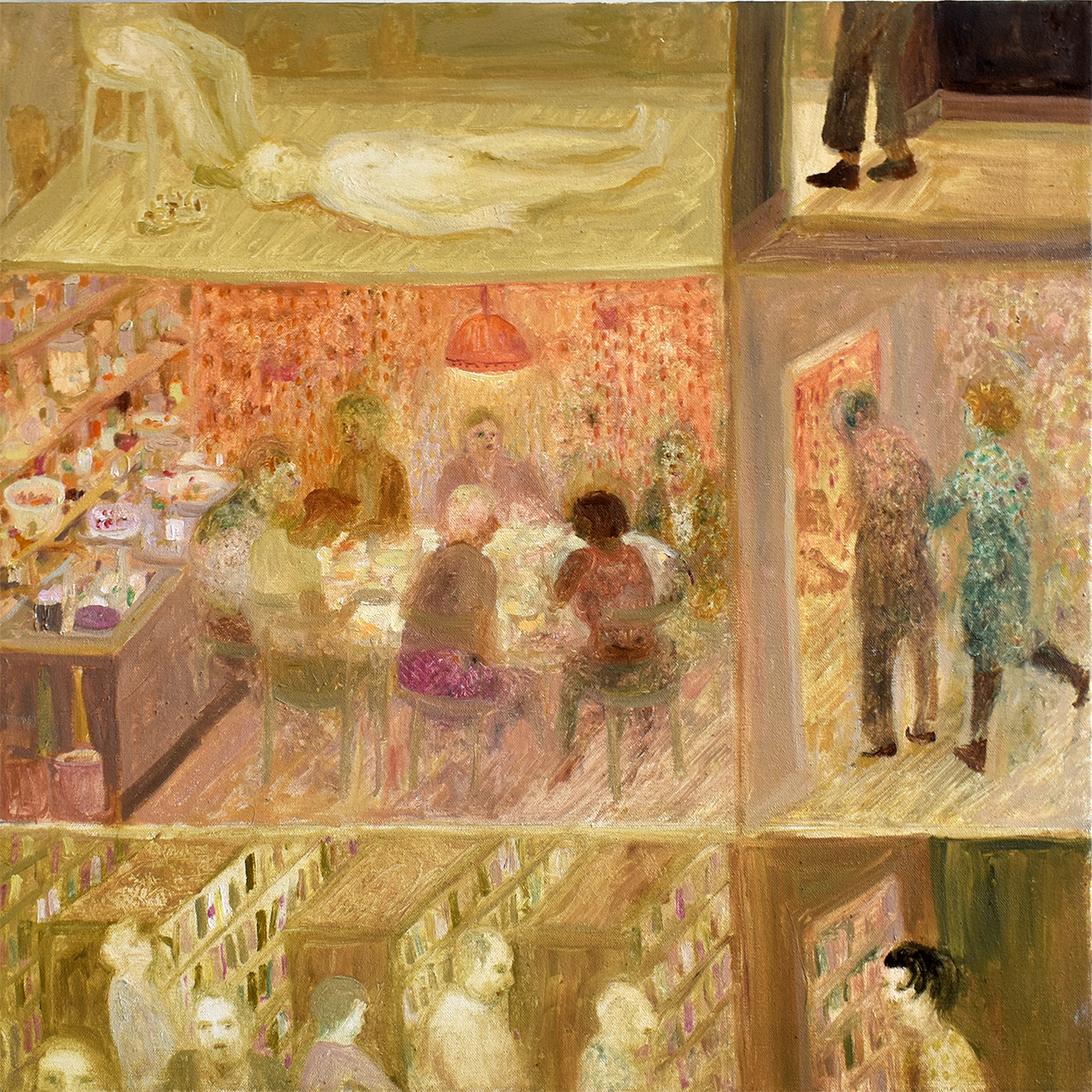 'The Grill', 2025. Oil on canvas, 61 × 61 cm; framed 65 x 65 cm. £1,970