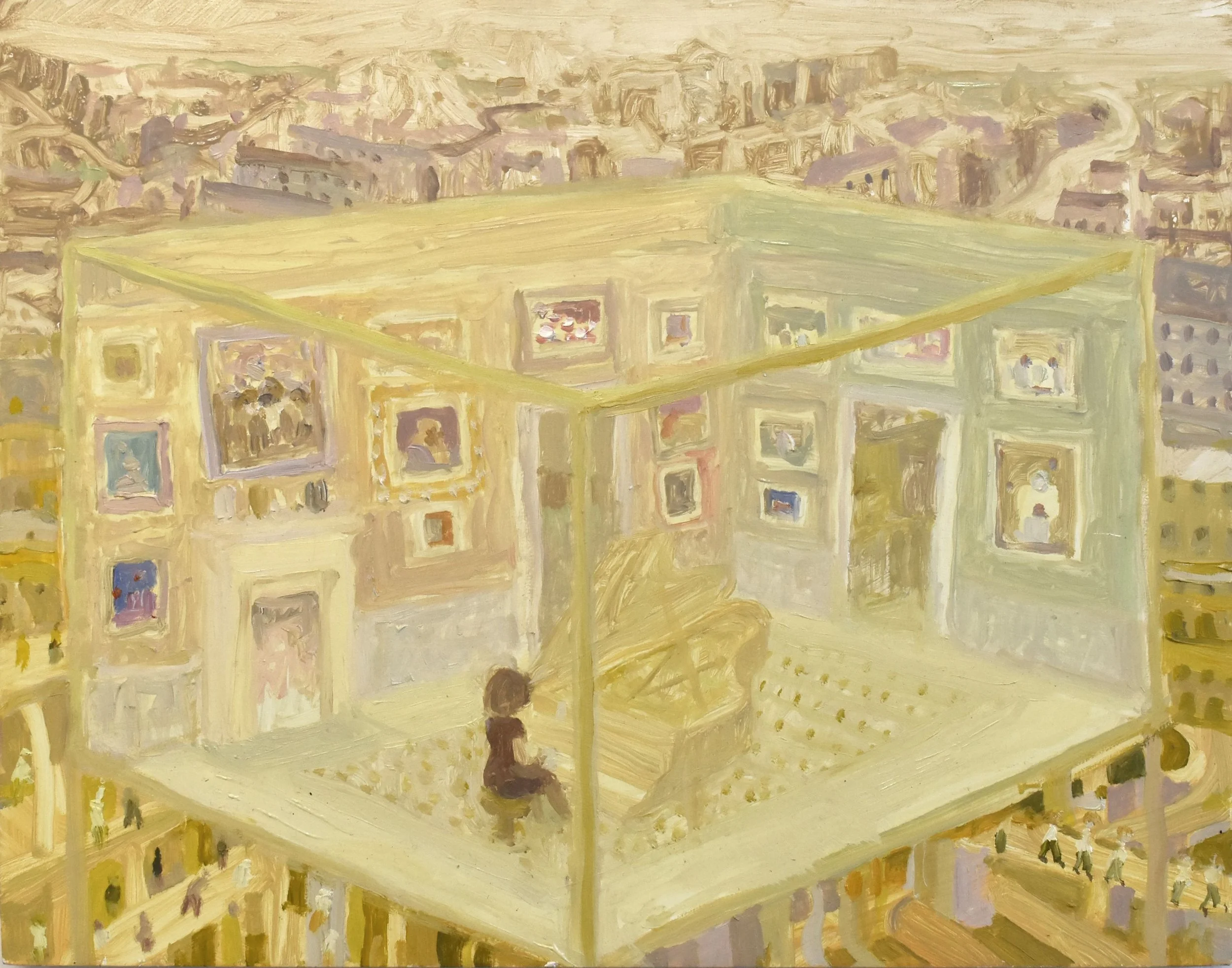 'The Pianist (Study 2)', 2024. Oil on panel, 35 x 28 x 2 cm. £700