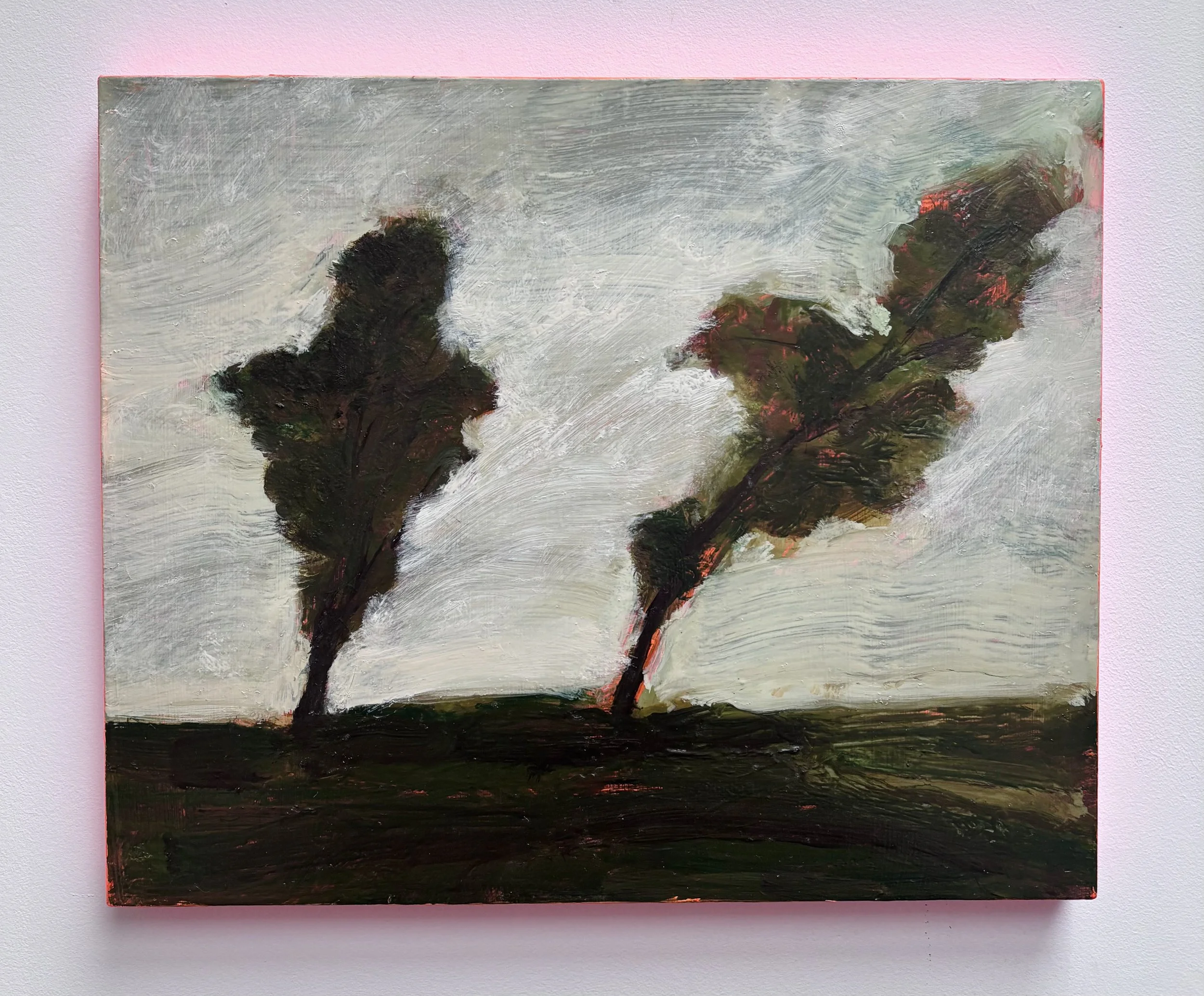 Tereza Horáček, ‘Two Trees, Grey Skies’, 2025. Oil on panel, 25 x 30.5 cm. £680 (7)