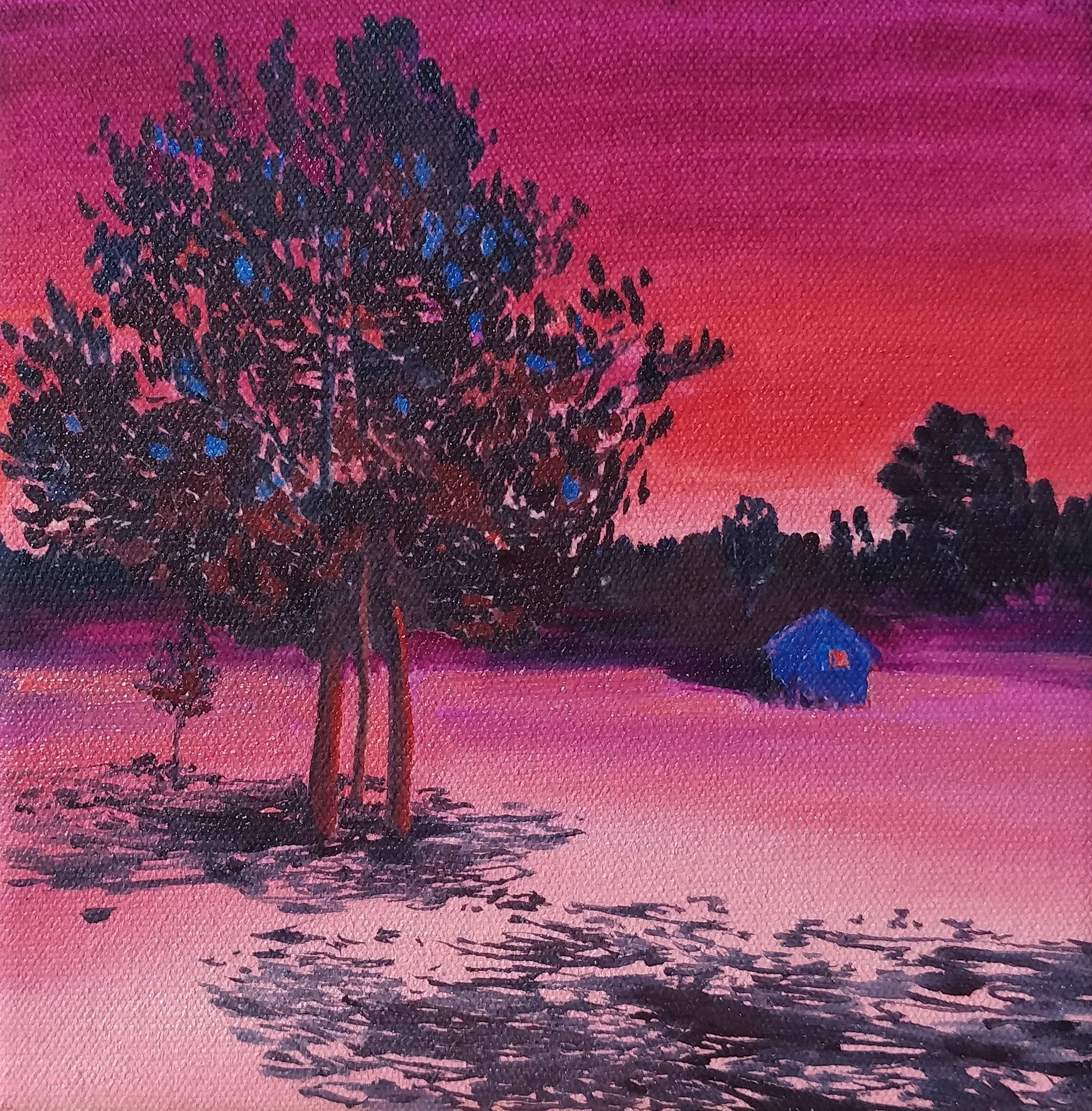 Charlotte Brisland, 'The darkening light', 2026. Oil on canvas, 15 × 15 cm. £400