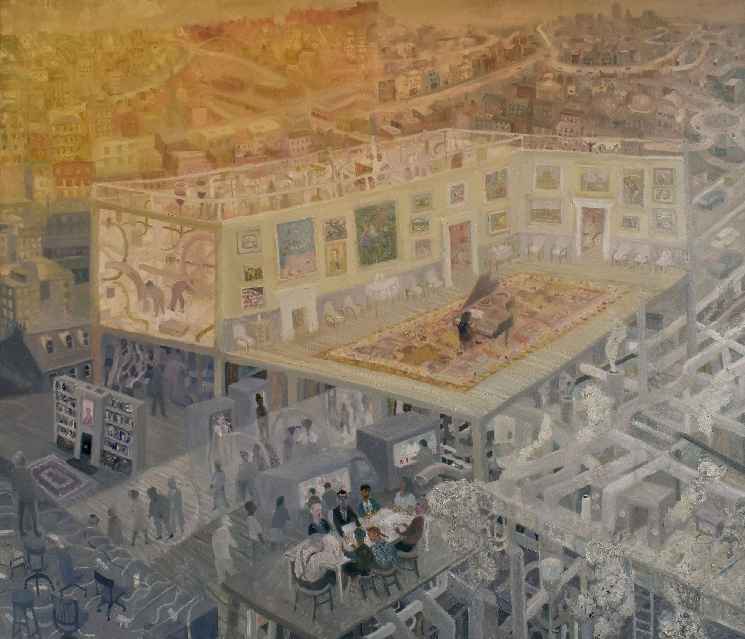 'The Pianist', 2024. Oil on canvas, 120 x 140 x 3 cm. £7,800