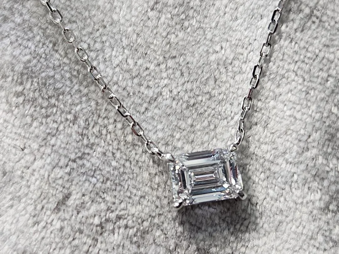 1.00 ct Emerald Cut Lab Grown Diamond Necklace