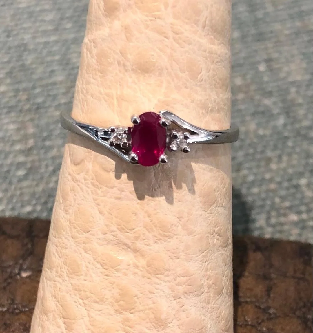 14k Yellow Gold Ruby and Diamond Ring