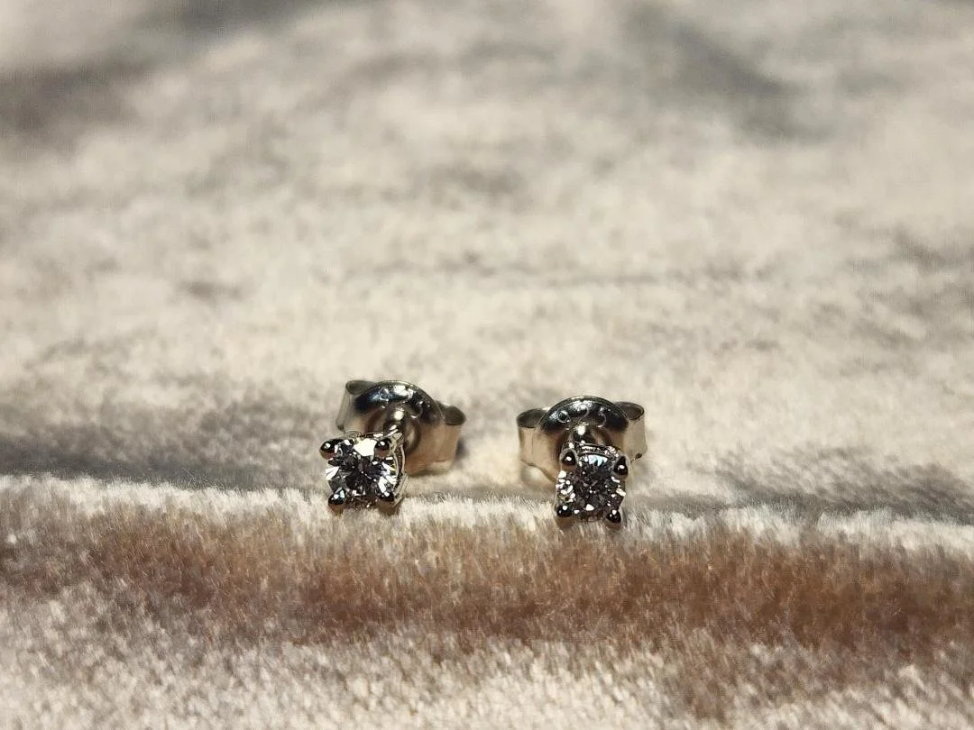 Sterling Silver Lab Grown Diamond Stud Earrings