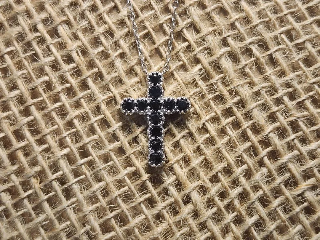 Black Diamond Cross Necklace