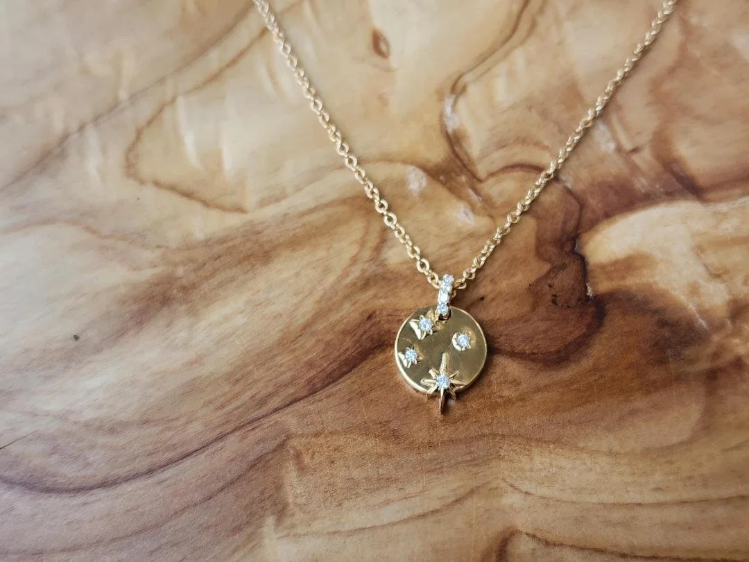 Gold Vermeil Lab Grown Diamond Star Pendant