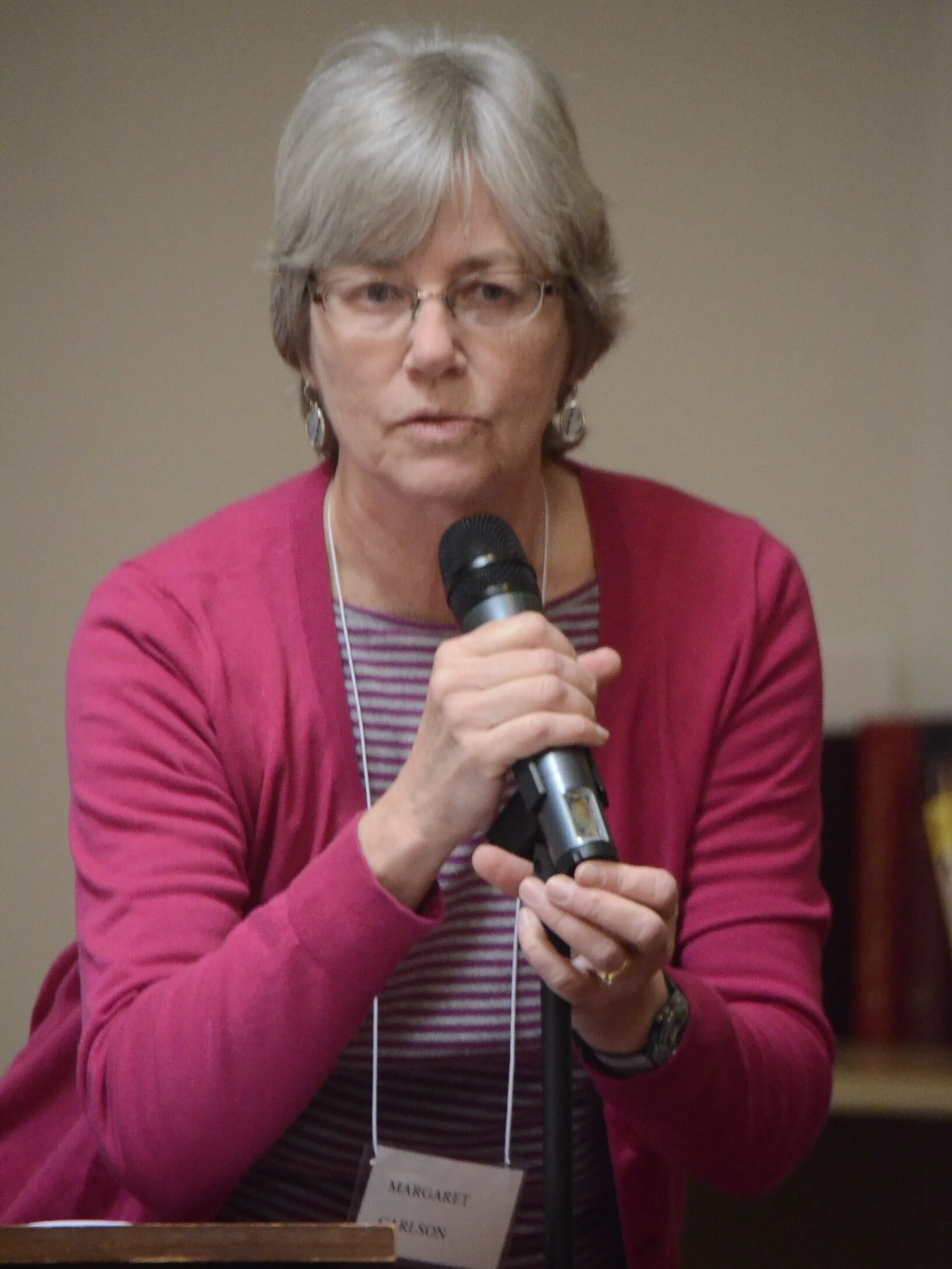 Margaret Carlson, First VP:  Programs, introduces the Classical Piano Trio