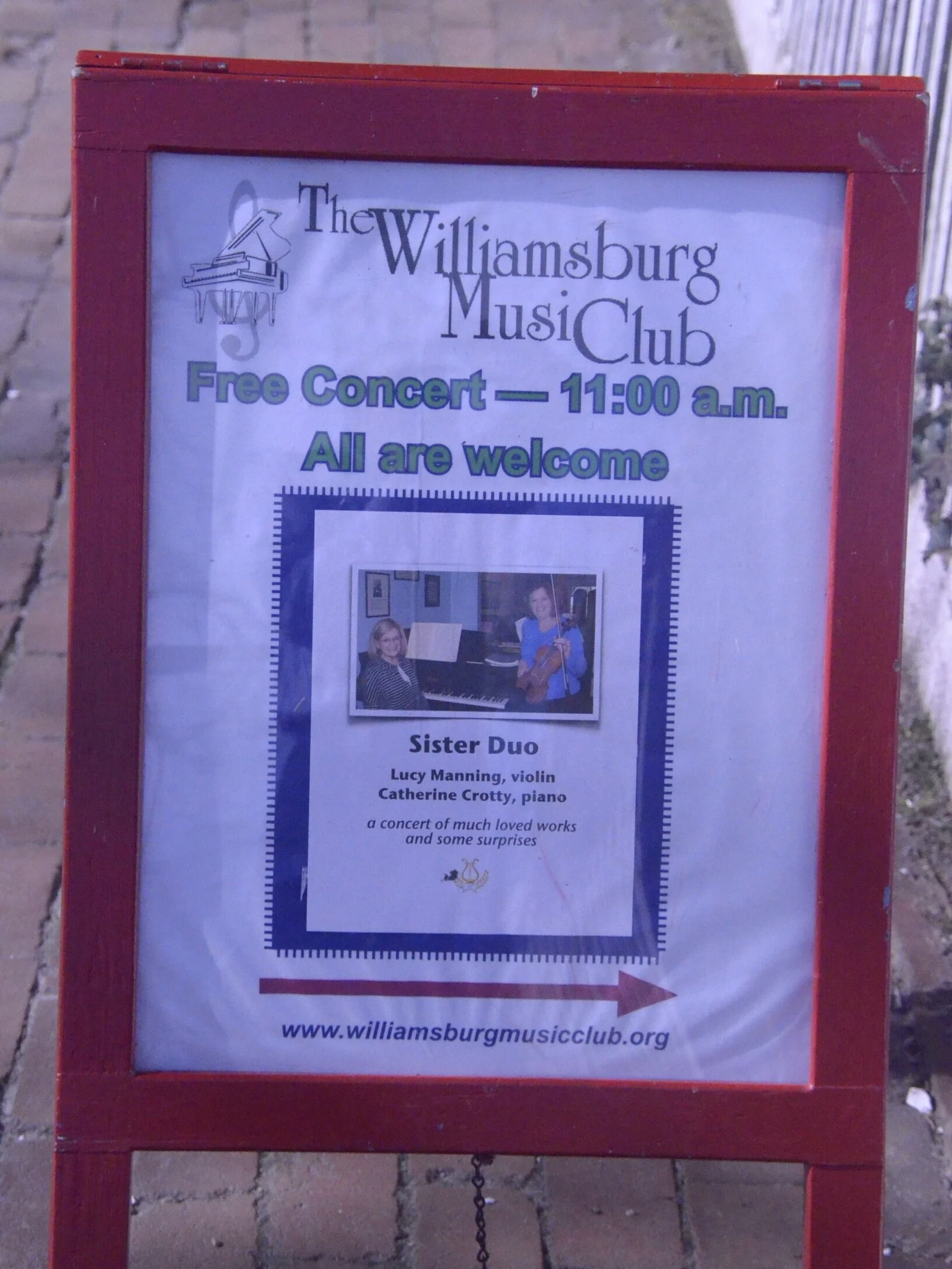 Jan 20th: WMC presents Sister Duo, featuring Lucy Manning, violin; and Catherine Crotty, piano