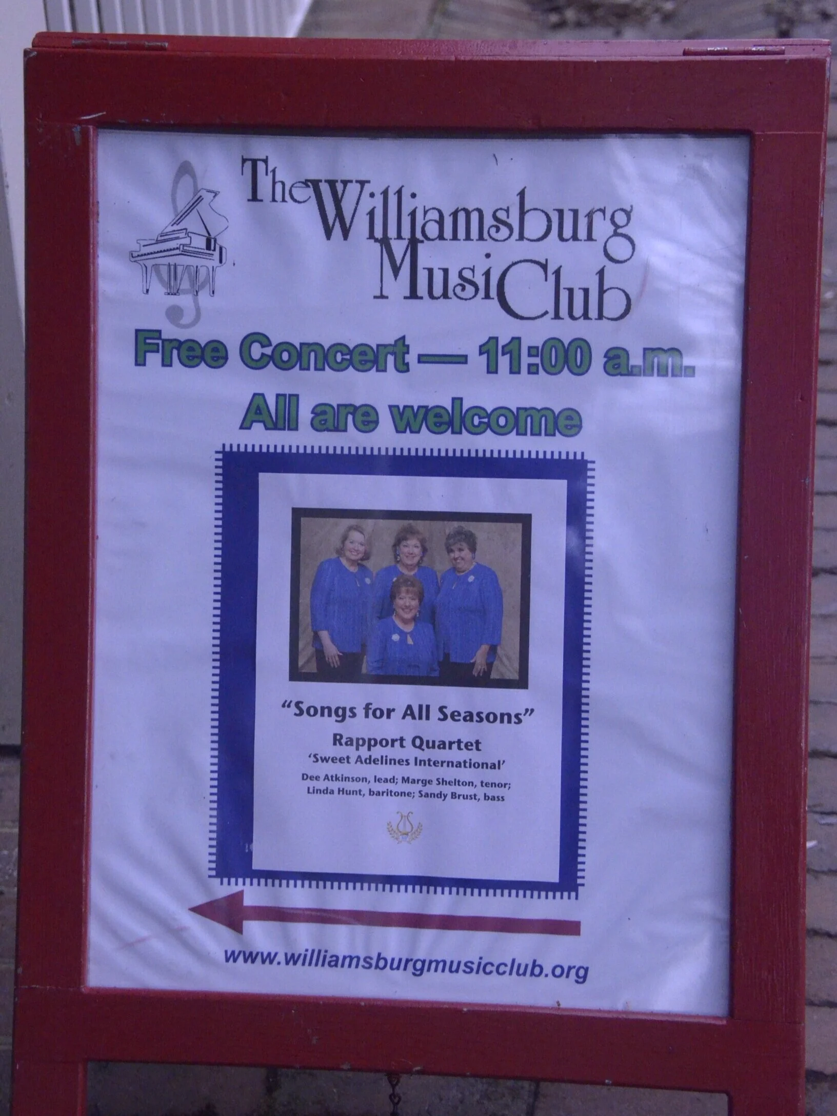 Feb 17th:  WMC presents "Songs for All Seasons," featuring Rapport Quartet