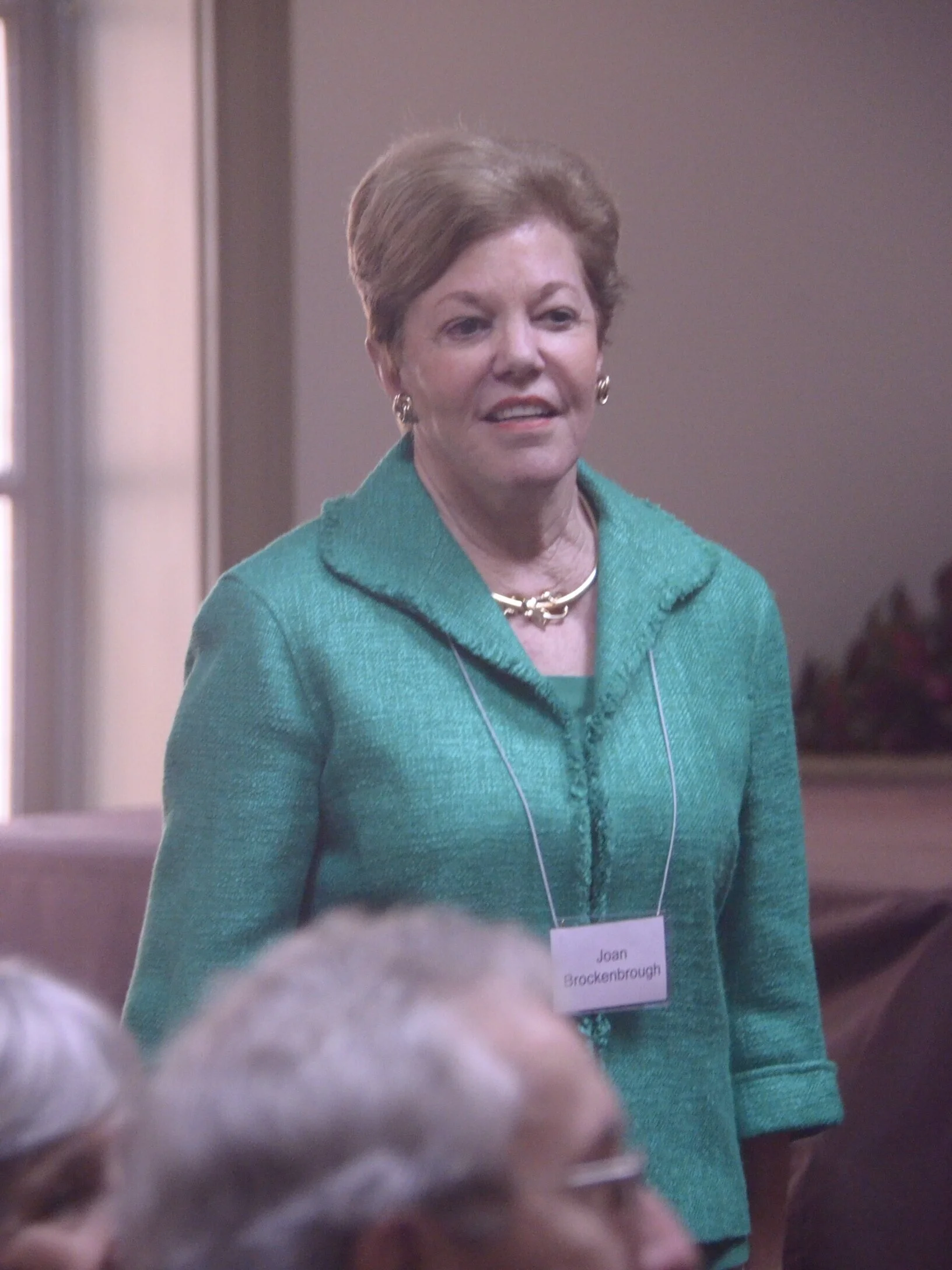 Joan Brockenbrough, Hospitality Chair, receives thanks for GIA Auditions Hospitality 