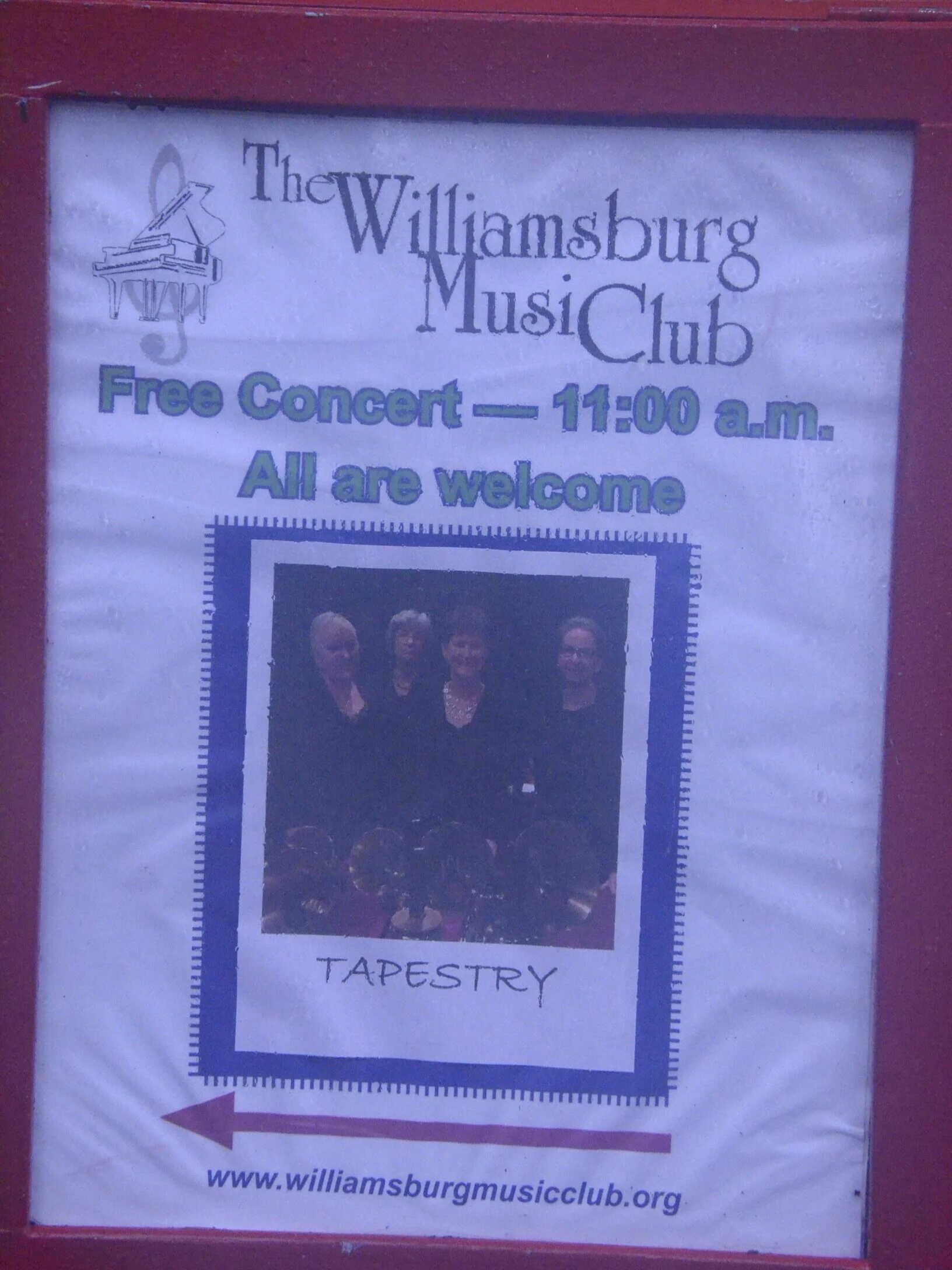 Sept 21st:  WMC presents Tapestry Handbells Quartet